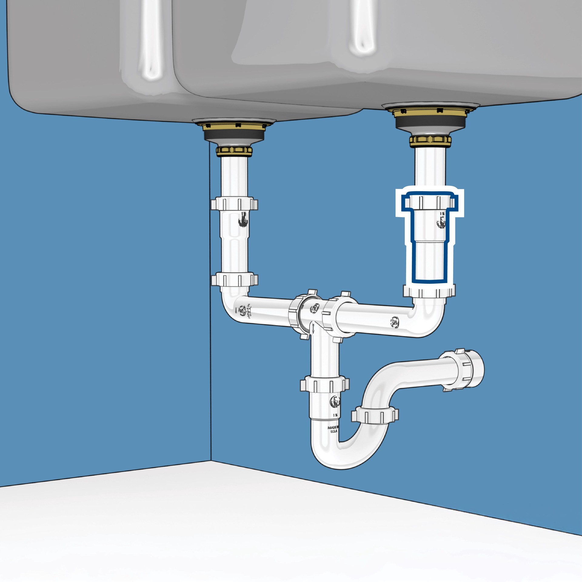 slide 5 of 6, Dearborn 1-1/2-in Brass Slip joint extension tube, 1 ct