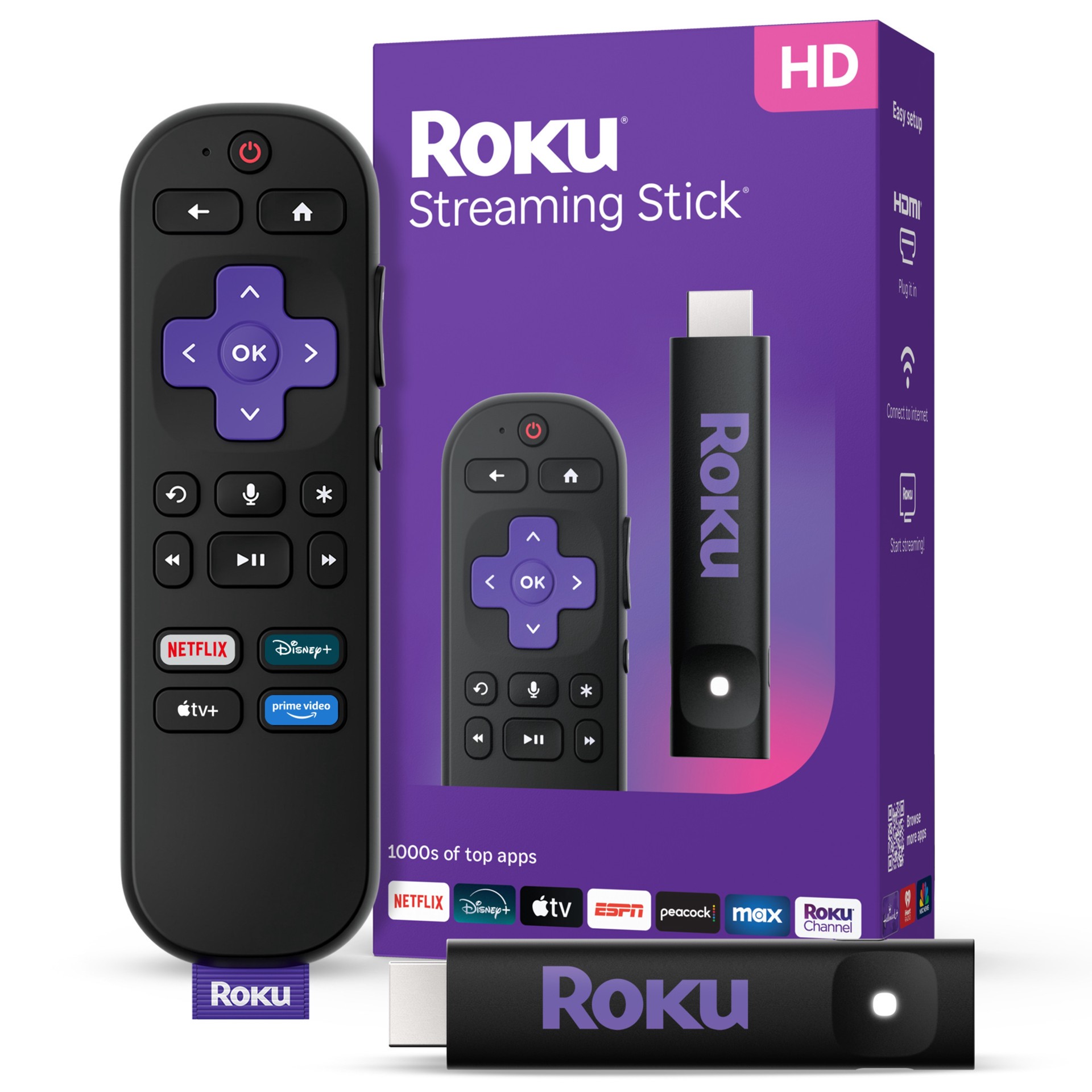 slide 1 of 6, Roku Streaming Stick 1080p Smart Compatible Streaming Device with Remote Control Included, 1 ct