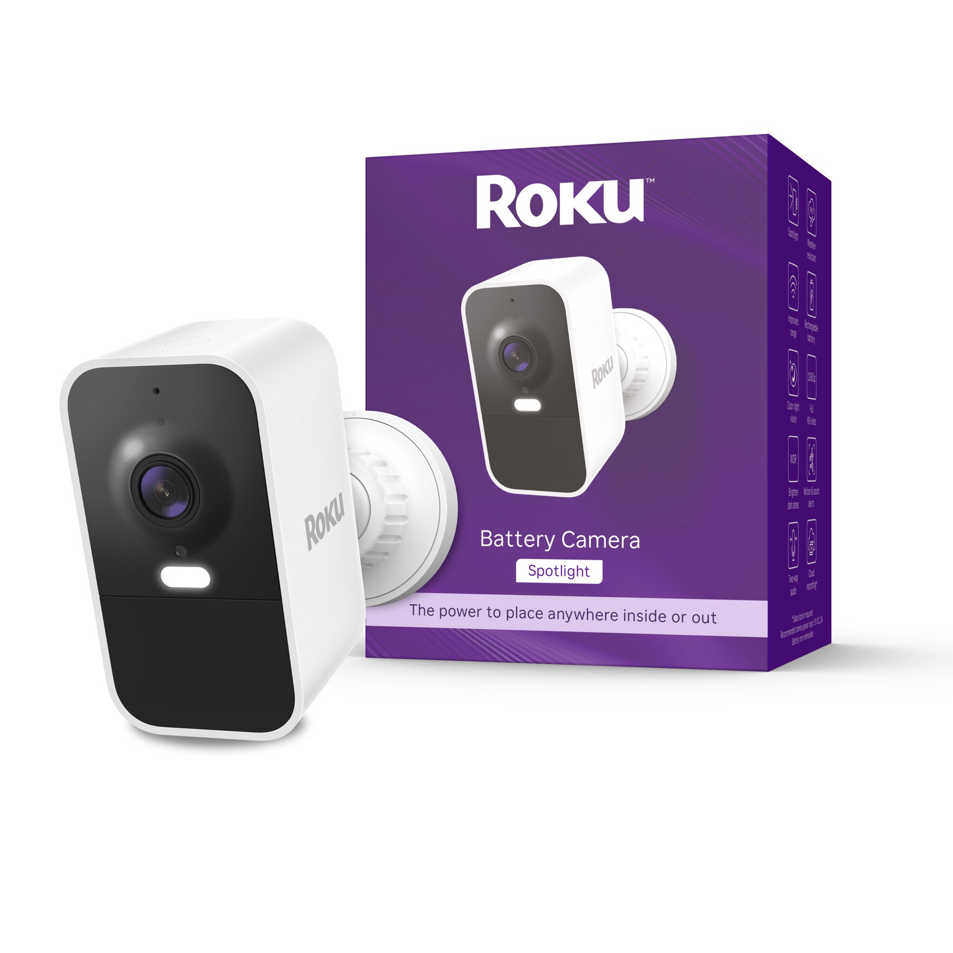 slide 1 of 6, Roku OUTDOOR CAMERA BATTERY WHITE, 1 ct