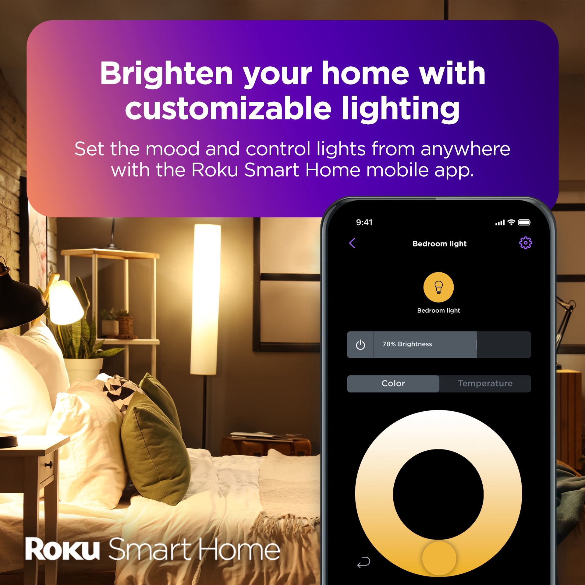 slide 2 of 6, Roku Smart Home 100 -Watt EQ A19 Switchable white Medium base (E-26) Dimmable Smart LED General purpose Light Bulb 4 -Pack, 1 ct