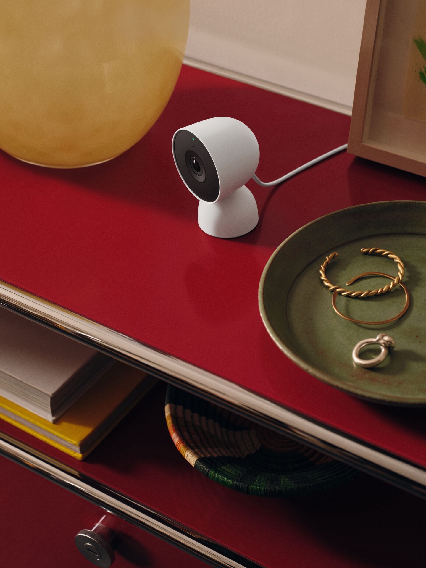 slide 3 of 6, Google NEW - Nest Cam Indoor (wired, 3rd gen) - Snow, 1 ct