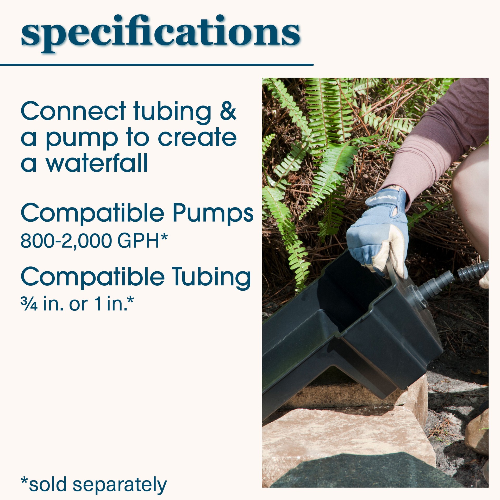 slide 5 of 6, smartpond 14.5-in x 10.4-in x 6.0-in Black Plastic Pond Waterfall box, 1 ct