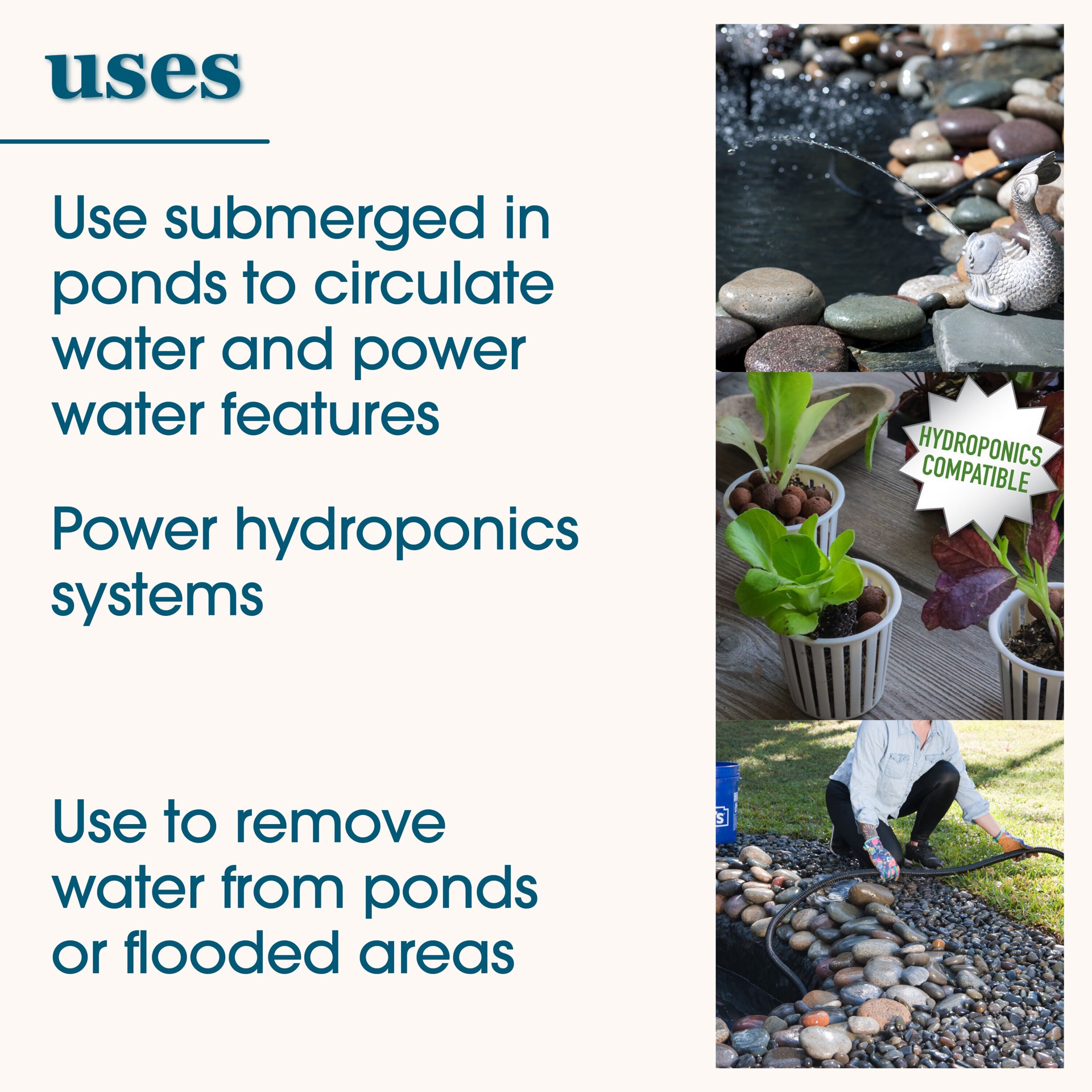 slide 6 of 6, smartpond 800.0 -GPH Submersible Corded Electric Pond Pump, 1 ct