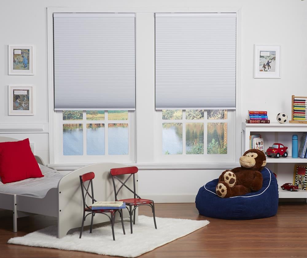 slide 4 of 6, allen + roth 31-in x 48-in White Blackout Cordless Cellular Shade, 1 ct