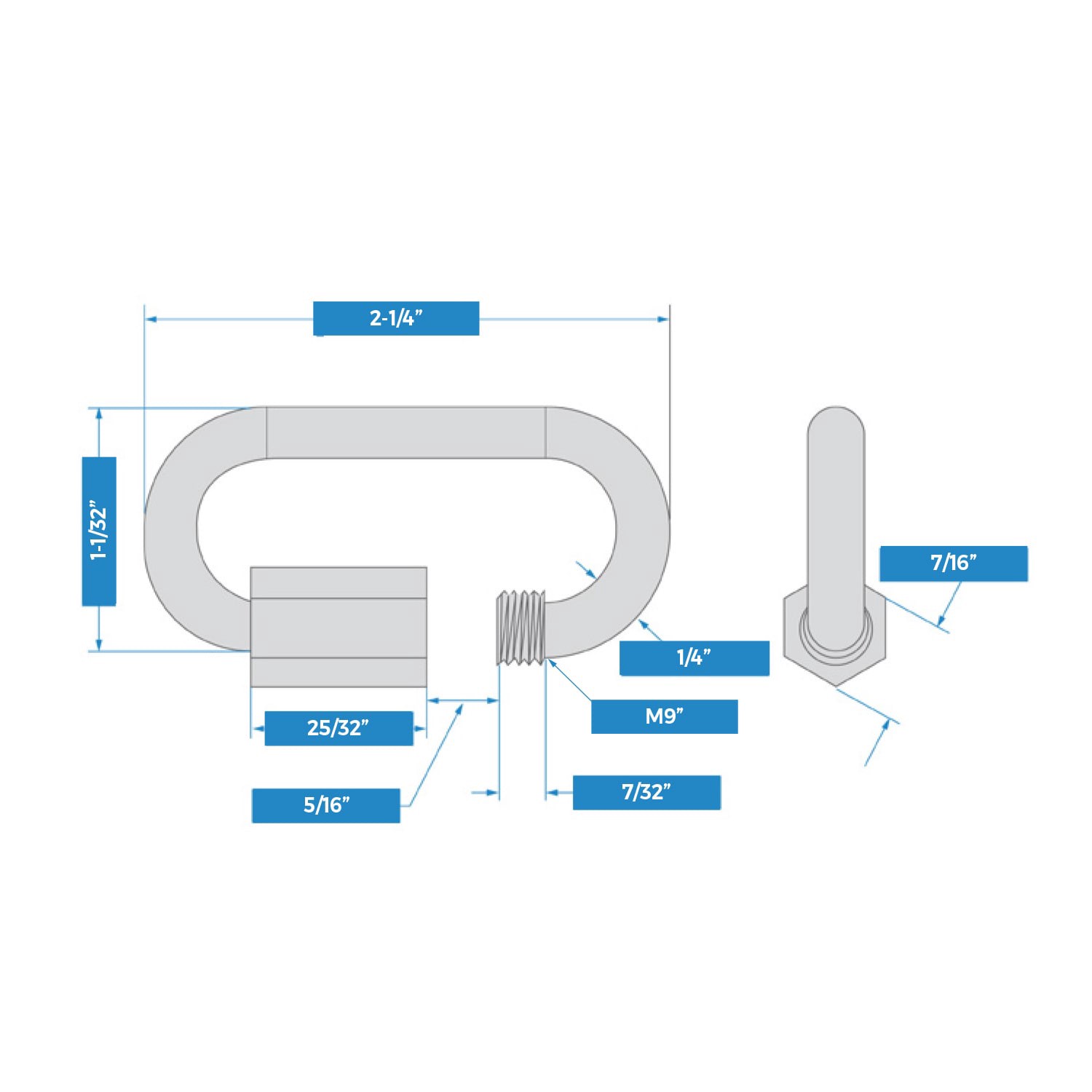 slide 6 of 6, RELIABILT V3150 - 1/4-in Quick Link in Storm Shine, 1 ct