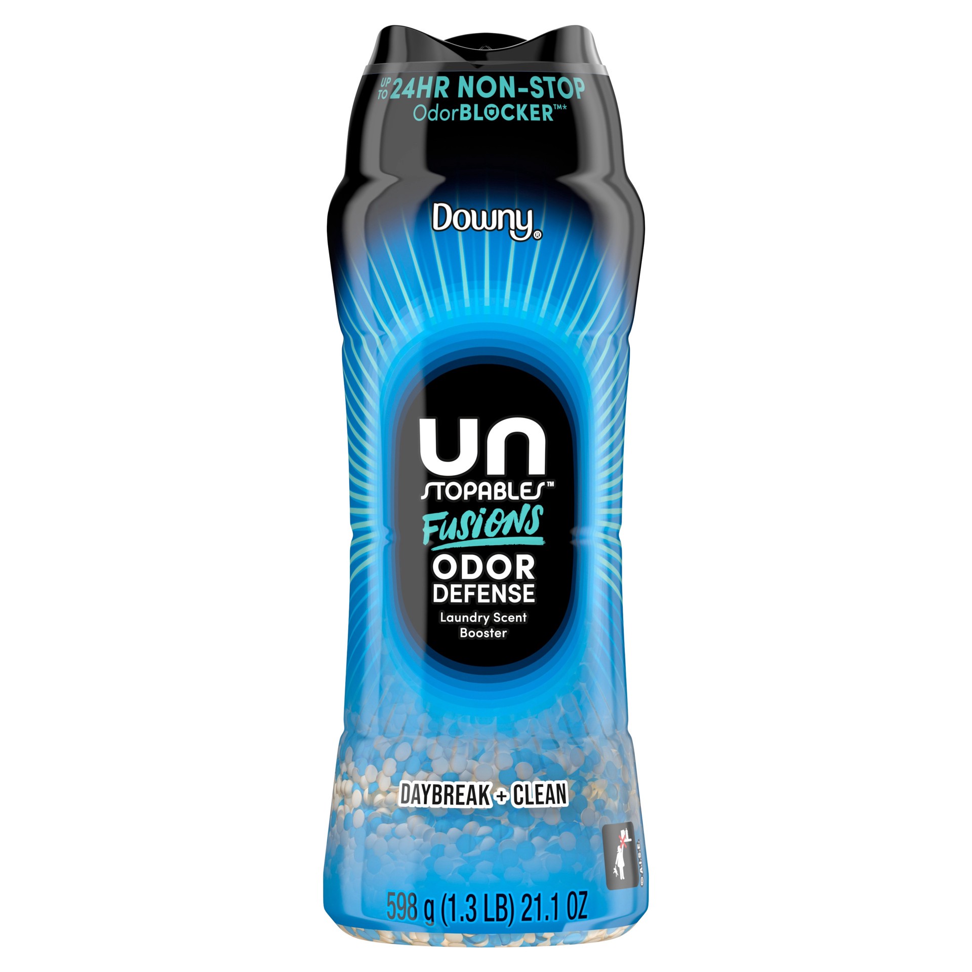 slide 1 of 6, Downy Fusions Odor Defense Beads Daybreak and Clean Laundry Scent Booster 21.1-oz, 1 ct
