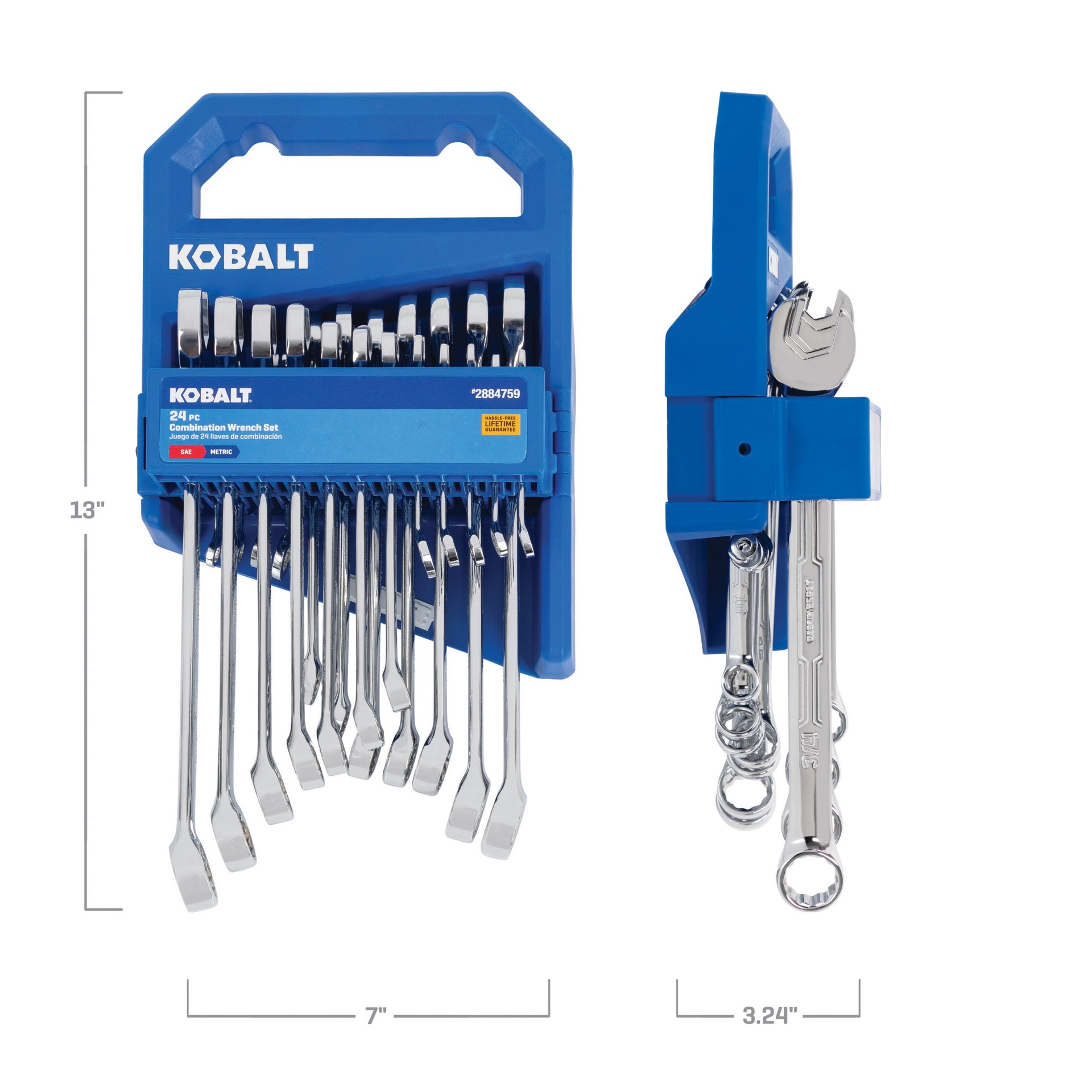 slide 3 of 6, Kobalt 24 -Piece Set 12-point Metric and standard (SAE) Standard Combination Wrench (no case), 1 ct