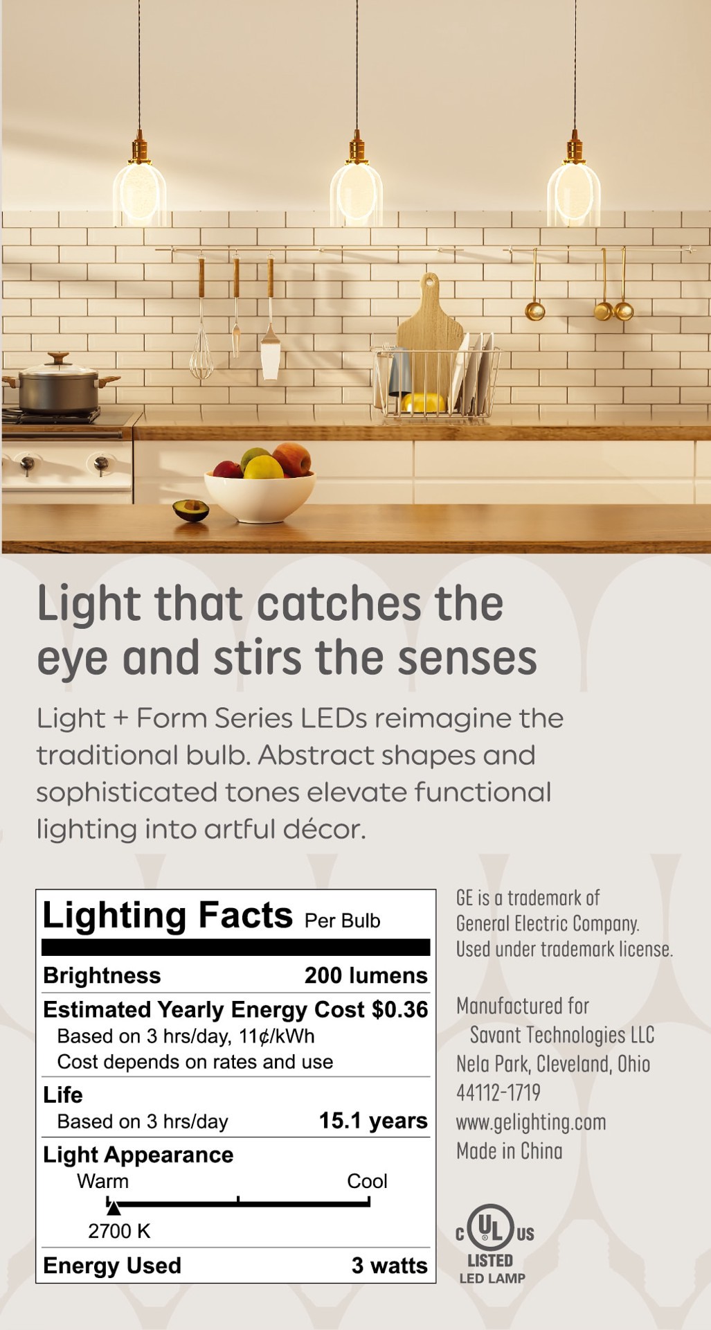 slide 5 of 6, GE Light + Form Series Edge Lit 25 -Watt EQ Soft white Dimmable LED Decorative Light Bulb, 1 ct