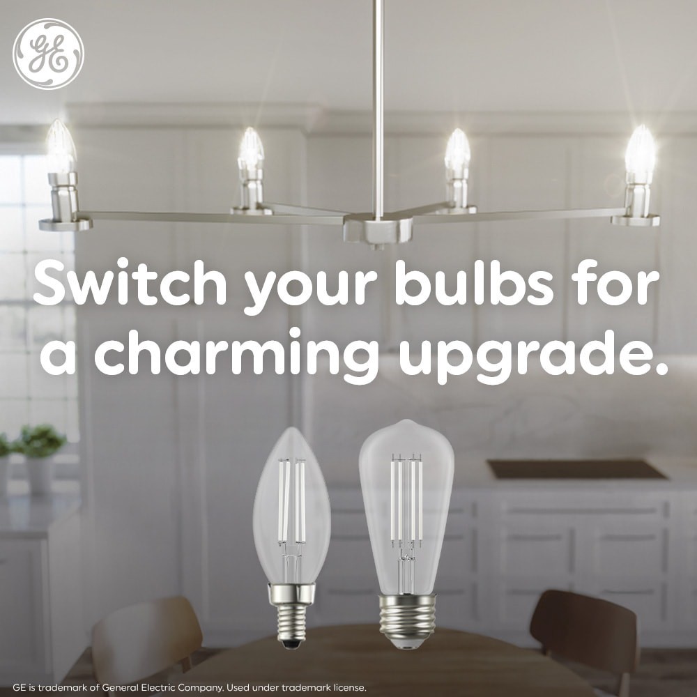 slide 6 of 6, GE Light + Form Series Edge Lit 25 -Watt EQ Soft white Dimmable LED Decorative Light Bulb, 1 ct
