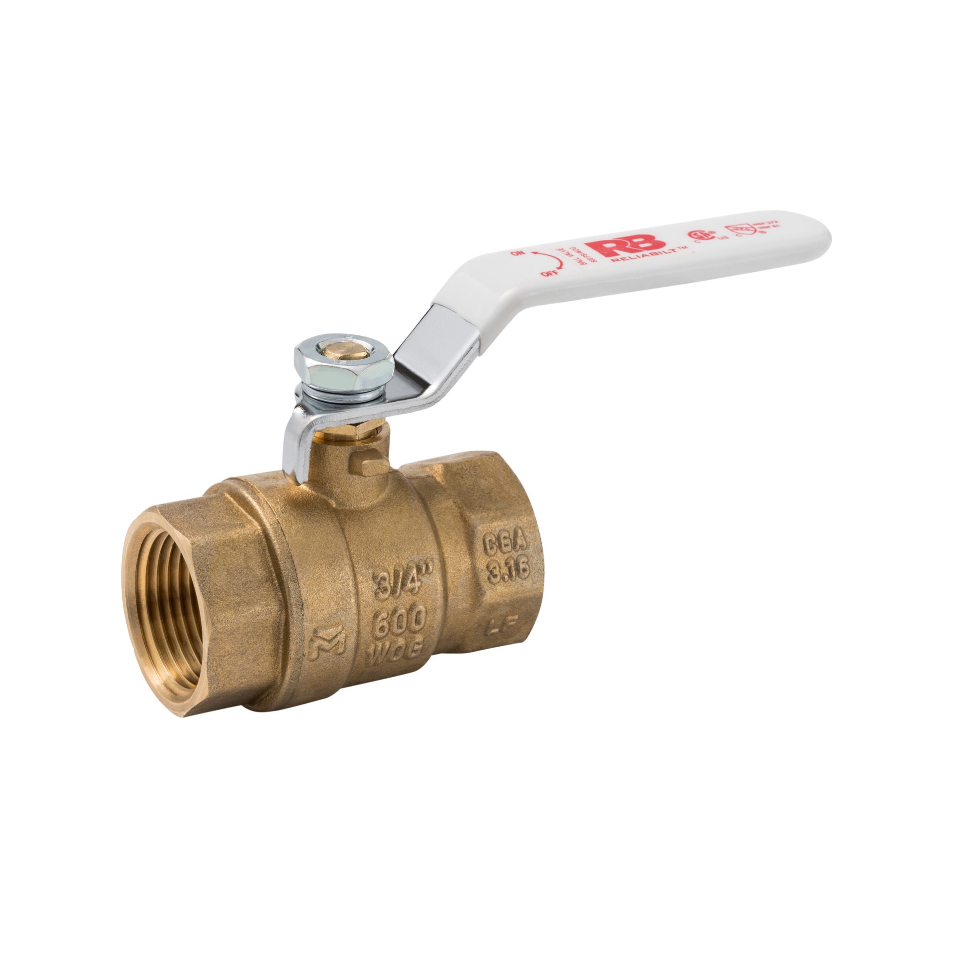 slide 2 of 5, RELIABILT 7690T 3/4-in FIP Brass Ball Valve 4 -Pack, 1 ct