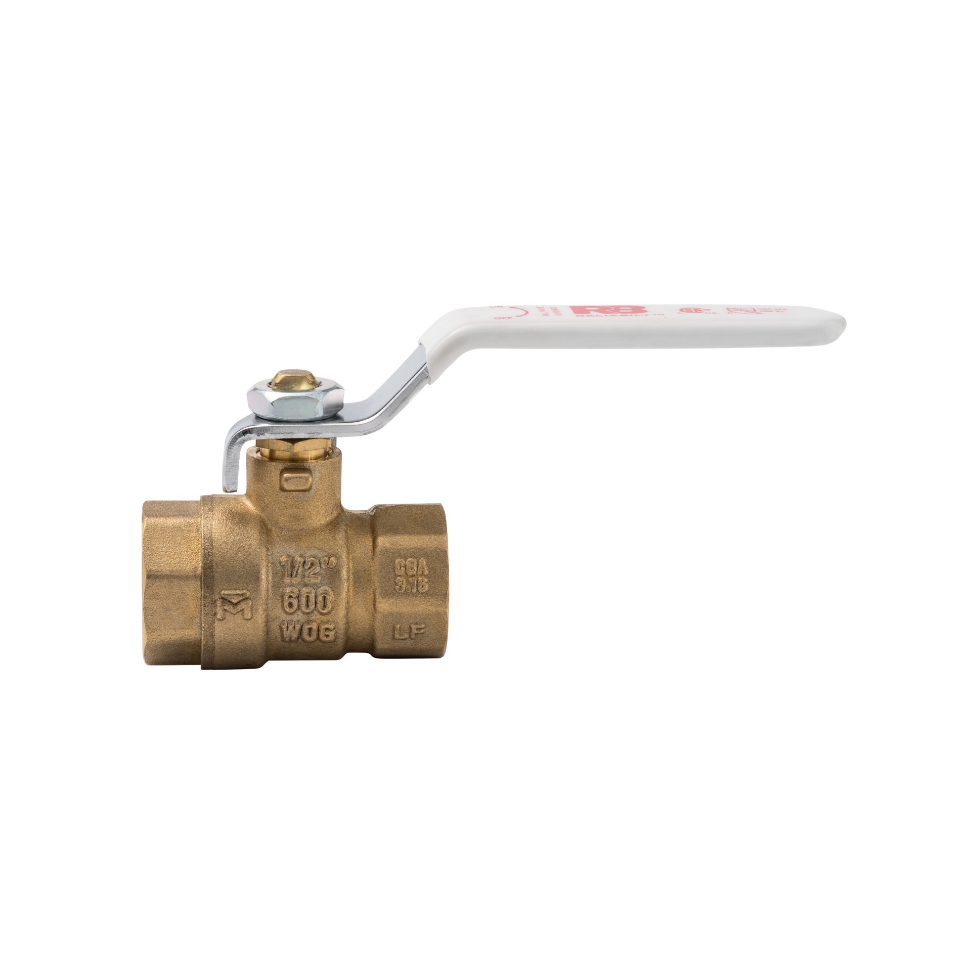 slide 3 of 5, RELIABILT 7690T 1/2-in FIP Brass Ball Valve 5 -Pack, 1 ct