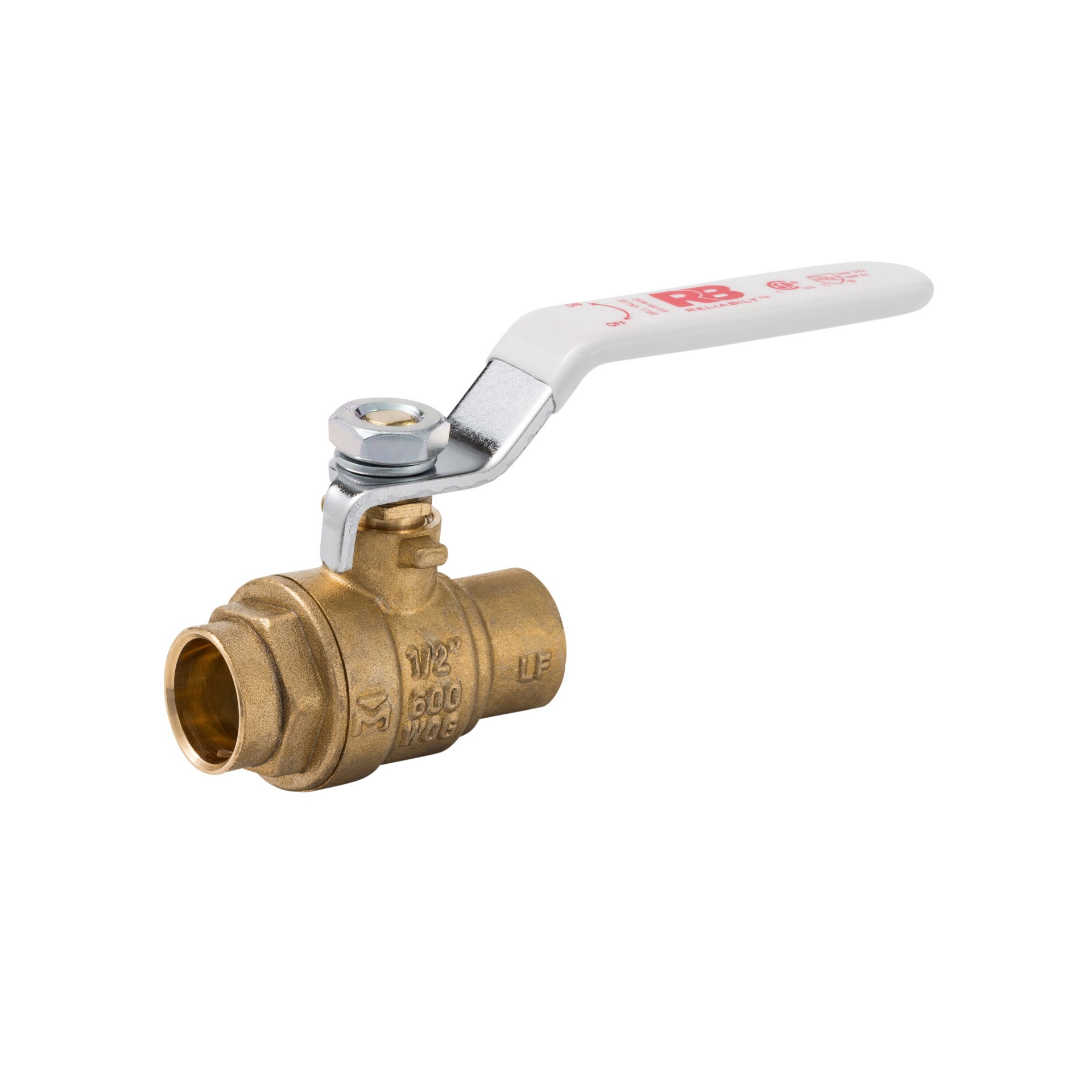 slide 2 of 5, RELIABILT 7690T 1/2-in FIP Brass Ball Valve 5 -Pack, 1 ct