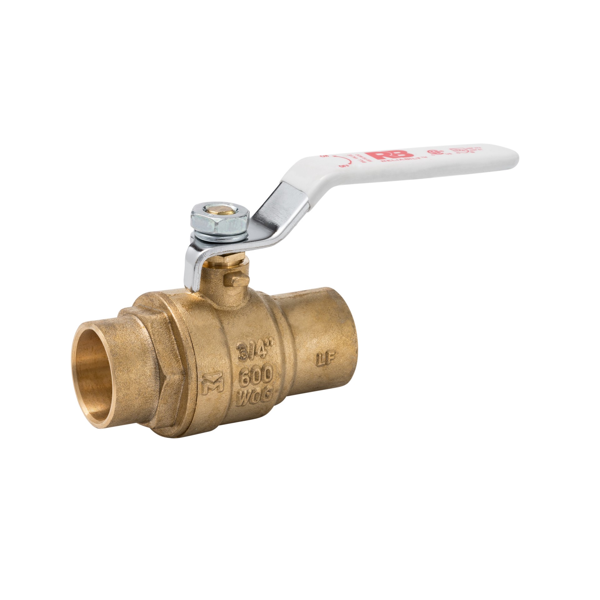 slide 2 of 5, RELIABILT 7690T 3/4-in Copper sweat Brass Ball Valve 4 -Pack, 1 ct