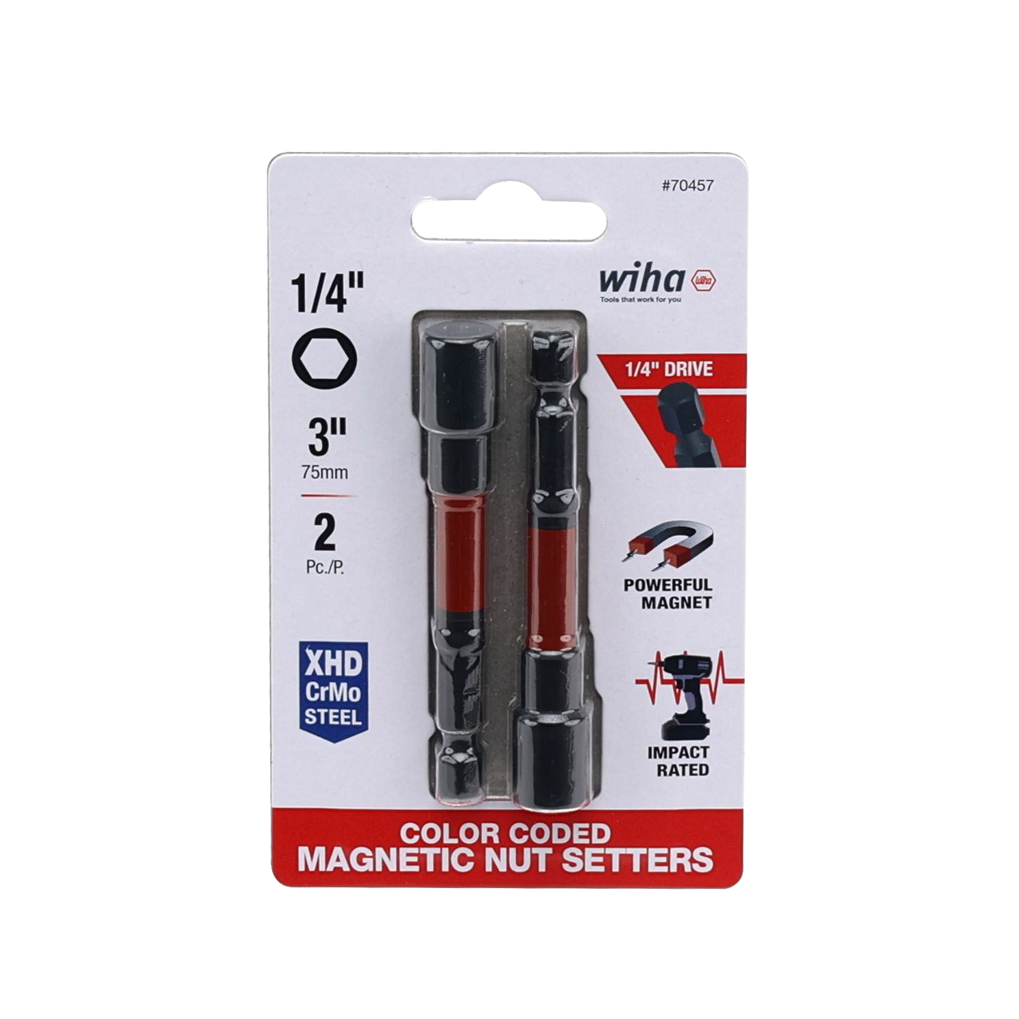 slide 6 of 6, Wiha 1/4-in x 1-7/8-in Nut Driver, 1 ct