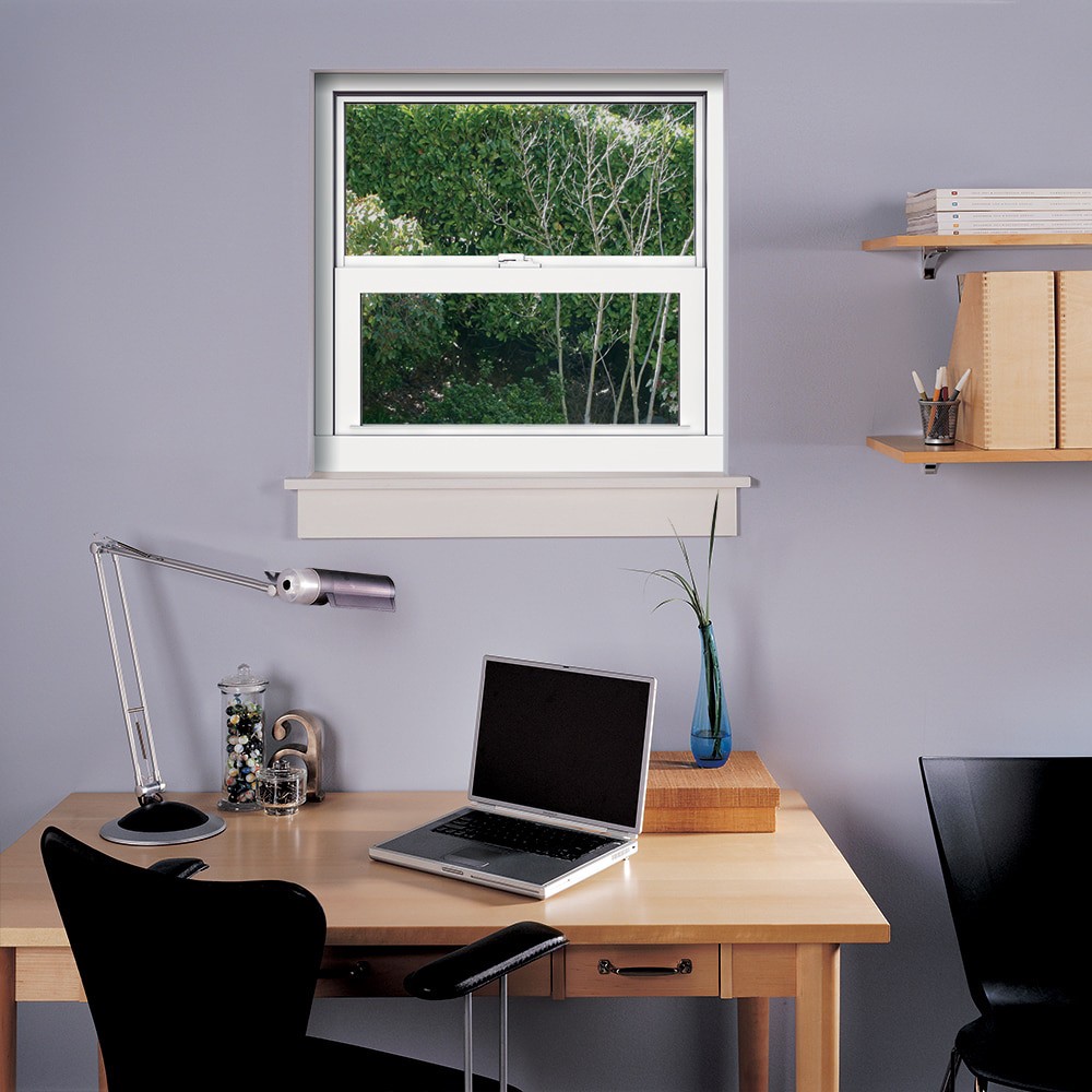 slide 4 of 6, JELD-WEN Premium Atlantic Vinyl 25-1/4-in x 37-1/8-in White Exterior Vinyl New Construction Single Hung Window Impact Resistant Low-E Double Pane Glass (Half Screen Included) Hurricane Approved, 1 ct