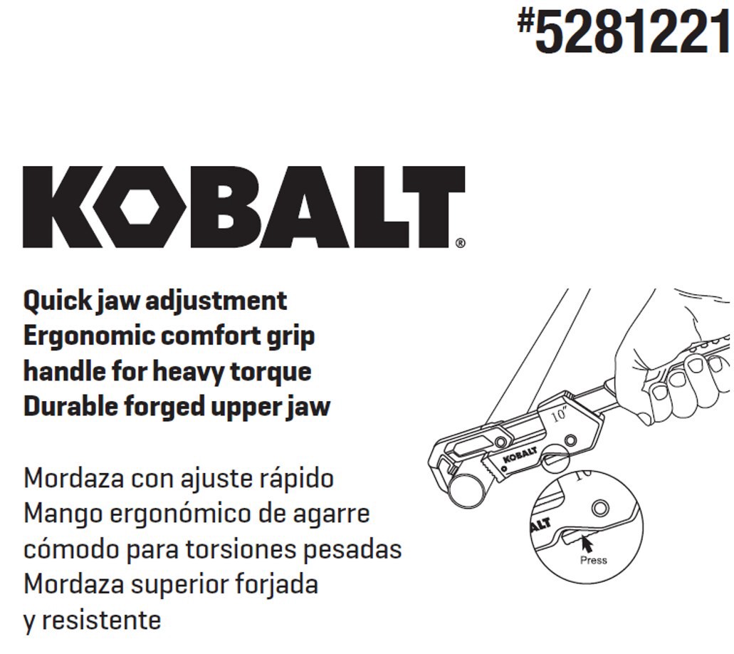 slide 2 of 2, Kobalt 10-in Wrench, 1 ct