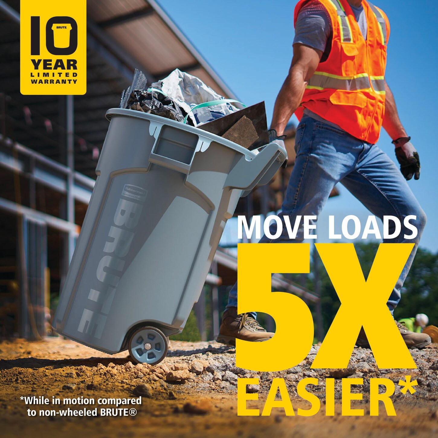 slide 2 of 6, Rubbermaid Commercial Products BRUTE 32 Gallon Gray Resin Wheeled Indoor/Outdoor Lidless Trash Can, 1 ct