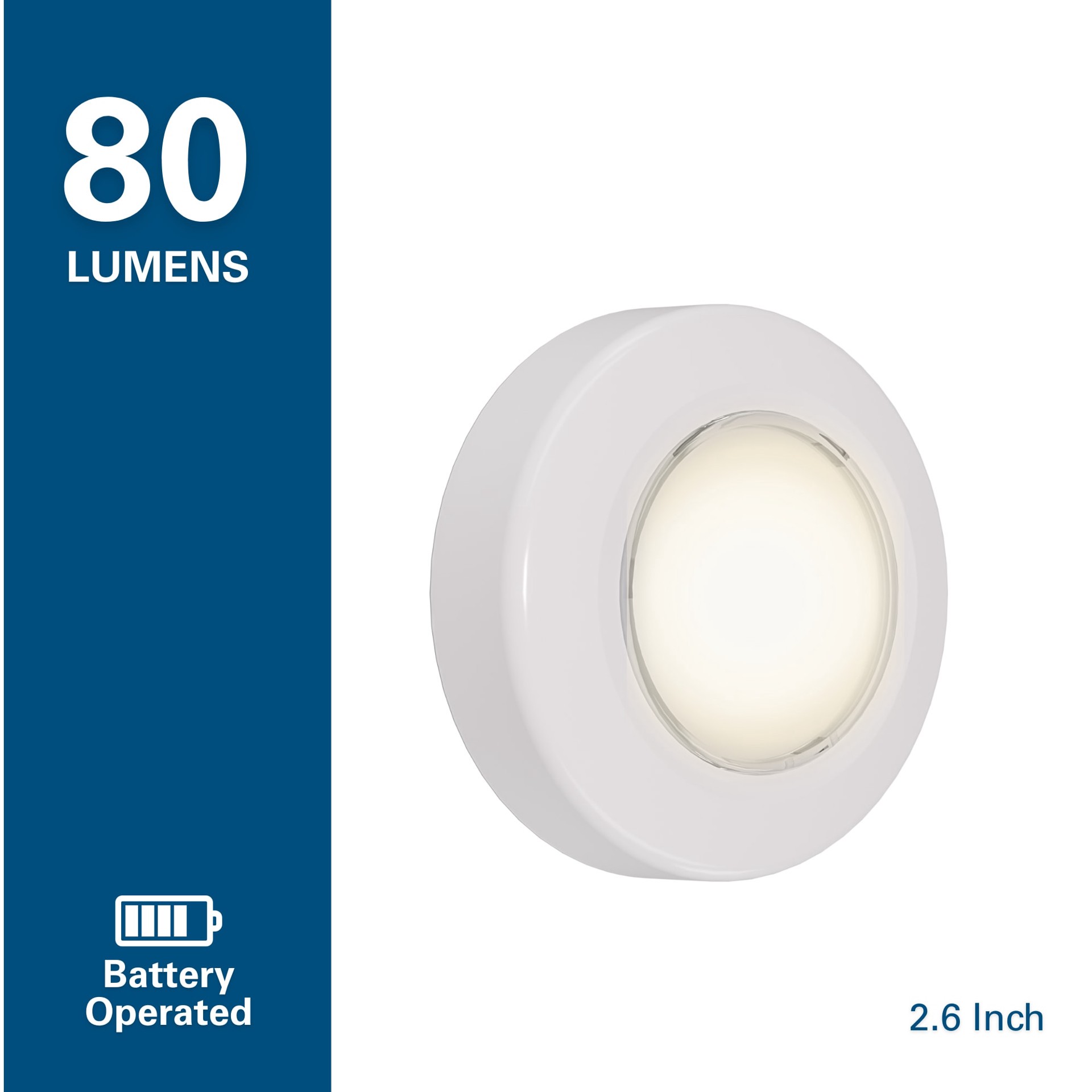 slide 2 of 6, Project Source LED Puck Light 2 -Pack 2.6-in Battery LED Under Cabinet Puck Light, 1 ct