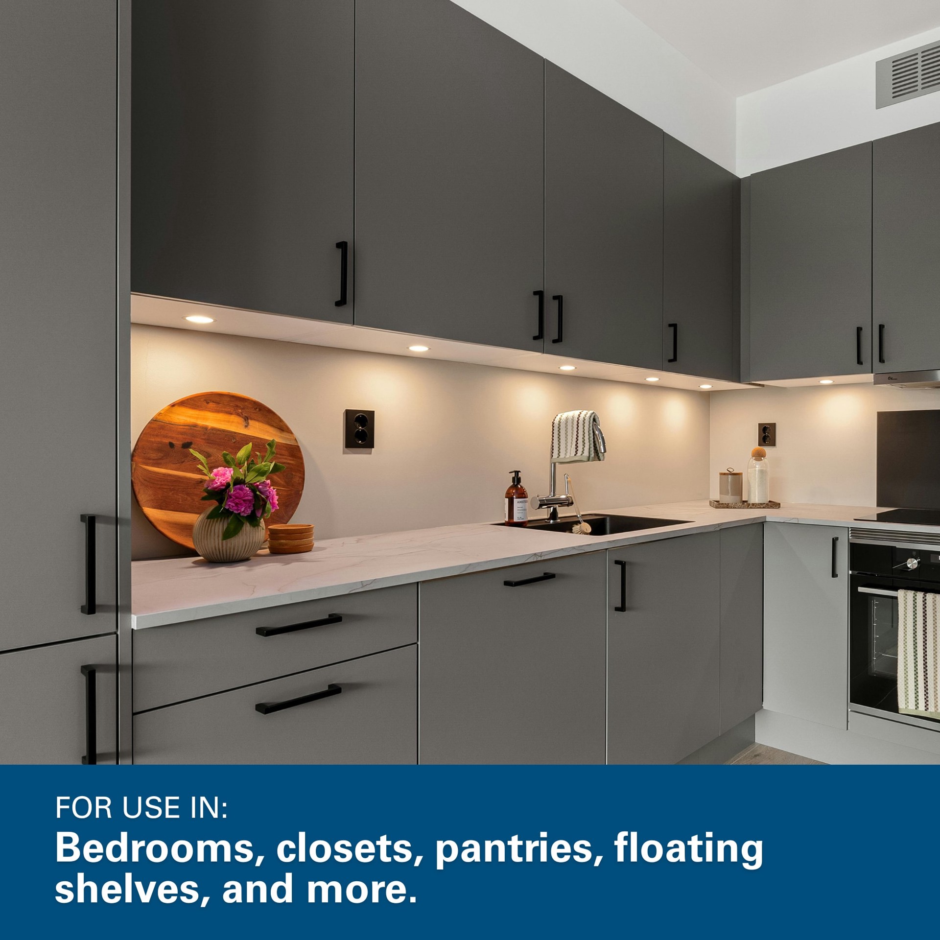 slide 3 of 6, Project Source LED Puck Light 2 -Pack 2.6-in Battery LED Under Cabinet Puck Light, 1 ct