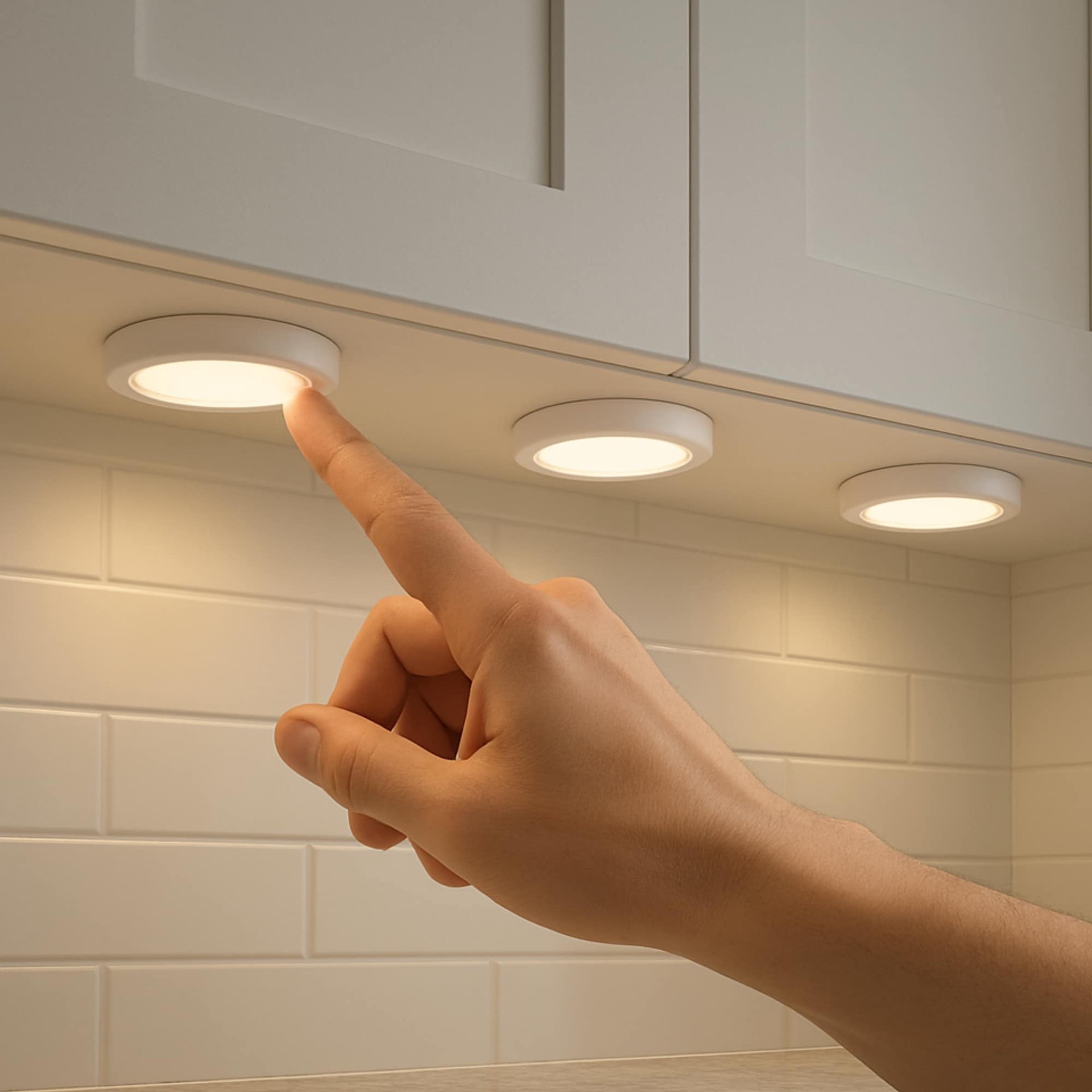 slide 4 of 6, Project Source LED Puck Light 2 -Pack 2.6-in Battery LED Under Cabinet Puck Light, 1 ct