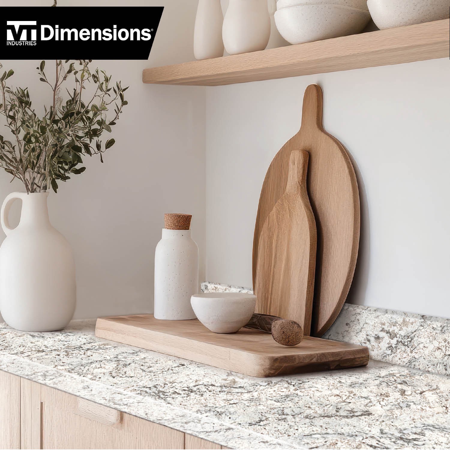 slide 2 of 4, VT Dimensions Wilsonart Antique 4-ft x 25.5-in x 4.5-in Avorio Granite - Antique Laminate Countertop with Integrated Backsplash, 1 ct