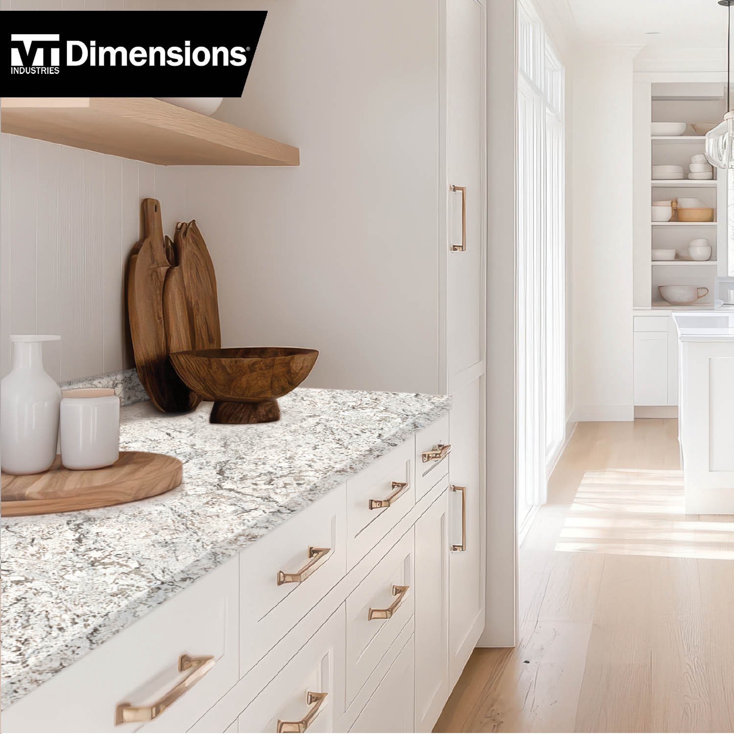 slide 3 of 4, VT Dimensions Wilsonart Antique 4-ft x 25.5-in x 4.5-in Avorio Granite - Antique Laminate Countertop with Integrated Backsplash, 1 ct