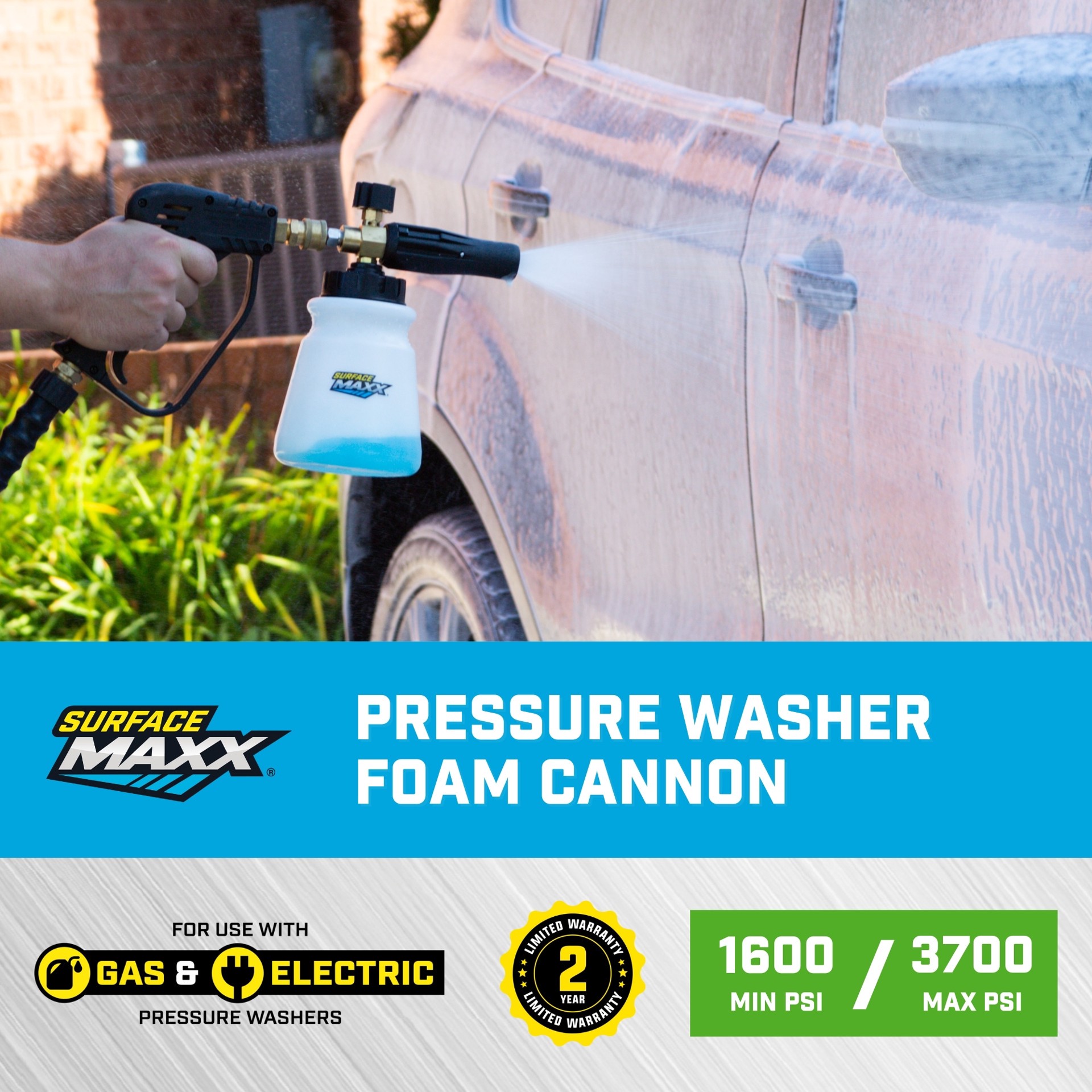 slide 2 of 6, SurfaceMaxx 3700-PSI 1/4-in Foam cannon, 1 ct