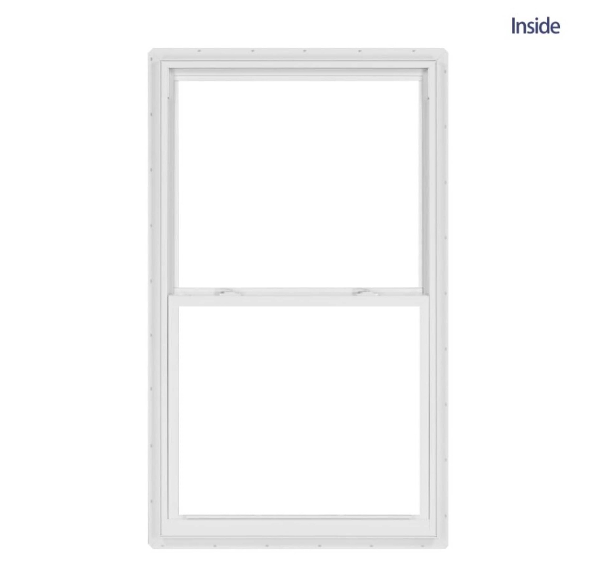 slide 4 of 6, RELIABILT Series 28100 31-1/2-in x 51-1/2-in Black Exterior Vinyl New Construction Single Hung Window Low-E argon Double Pane Glass (Half Screen Included), 1 ct