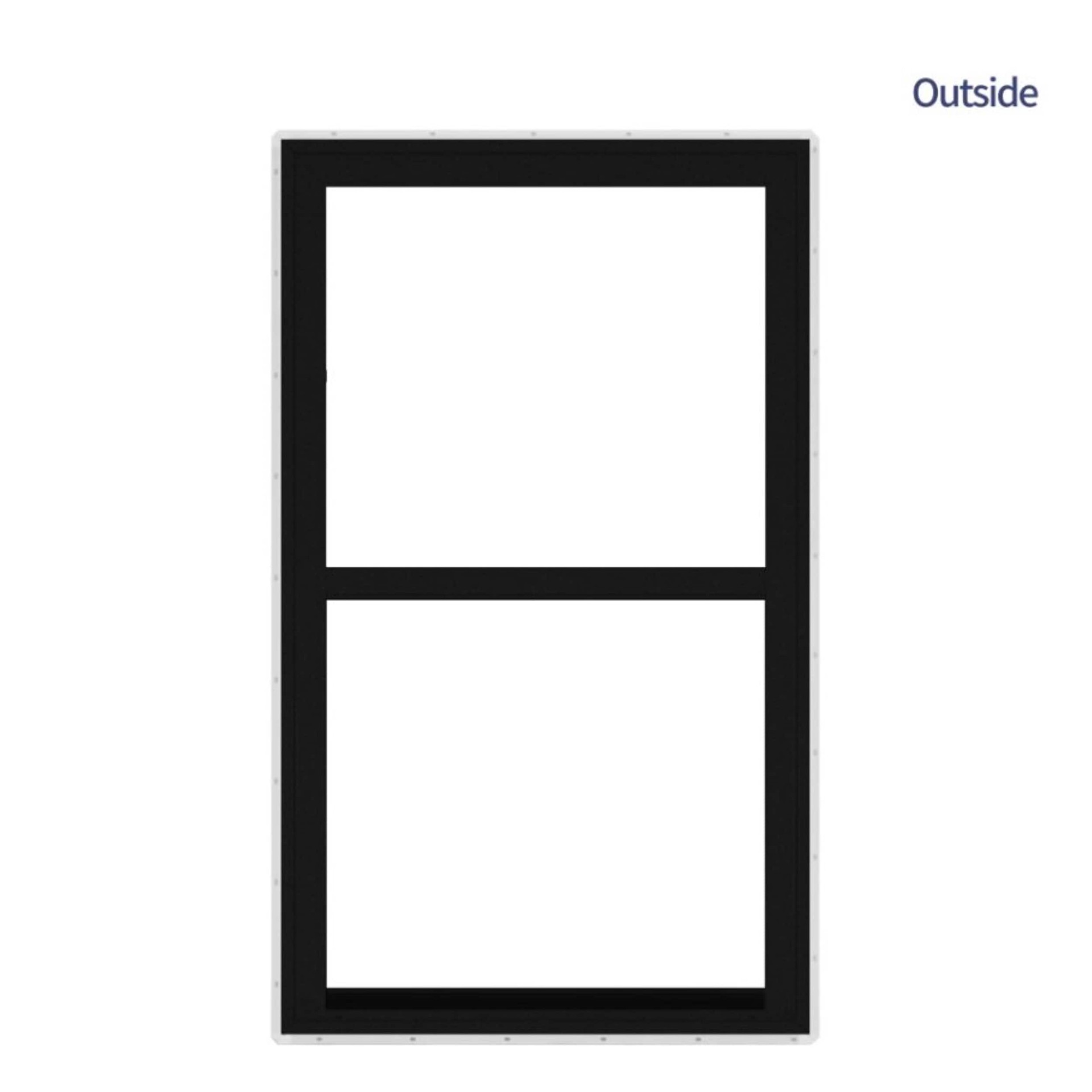 slide 5 of 6, RELIABILT Series 28100 31-1/2-in x 51-1/2-in Black Exterior Vinyl New Construction Single Hung Window Low-E argon Double Pane Glass (Half Screen Included), 1 ct