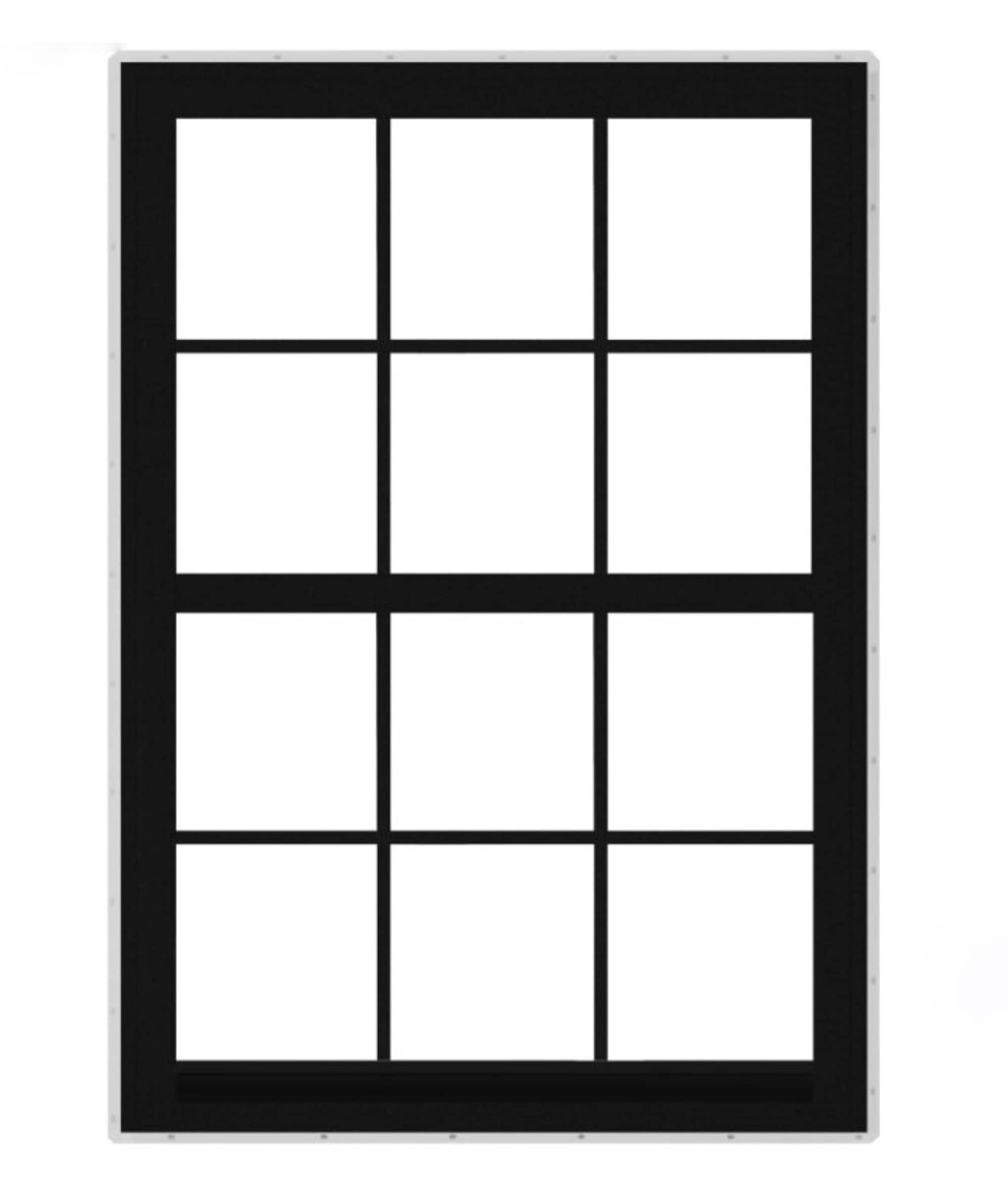 slide 1 of 6, RELIABILT Series 28100 35-1/2-in x 51-1/2-in Black Exterior Vinyl New Construction Single Hung Window Low-E argon Double Pane Glass with Grids, (Half Screen Included), 1 ct