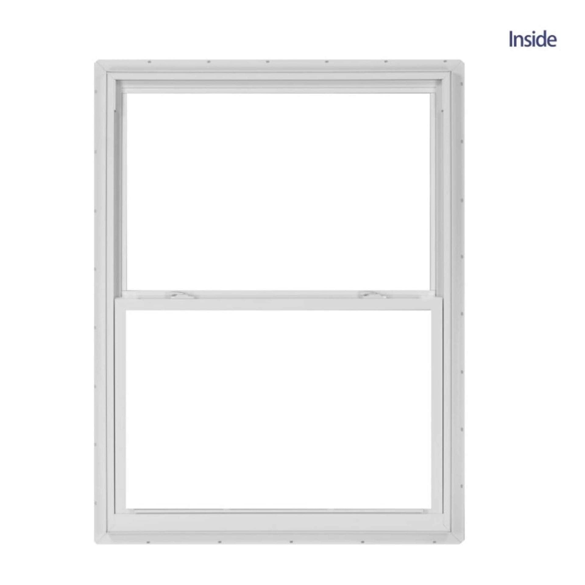 slide 4 of 6, RELIABILT Series 28100 35-1/2-in x 47-1/2-in Black Exterior Vinyl New Construction Single Hung Window Low-E argon Double Pane Glass (Half Screen Included), 1 ct