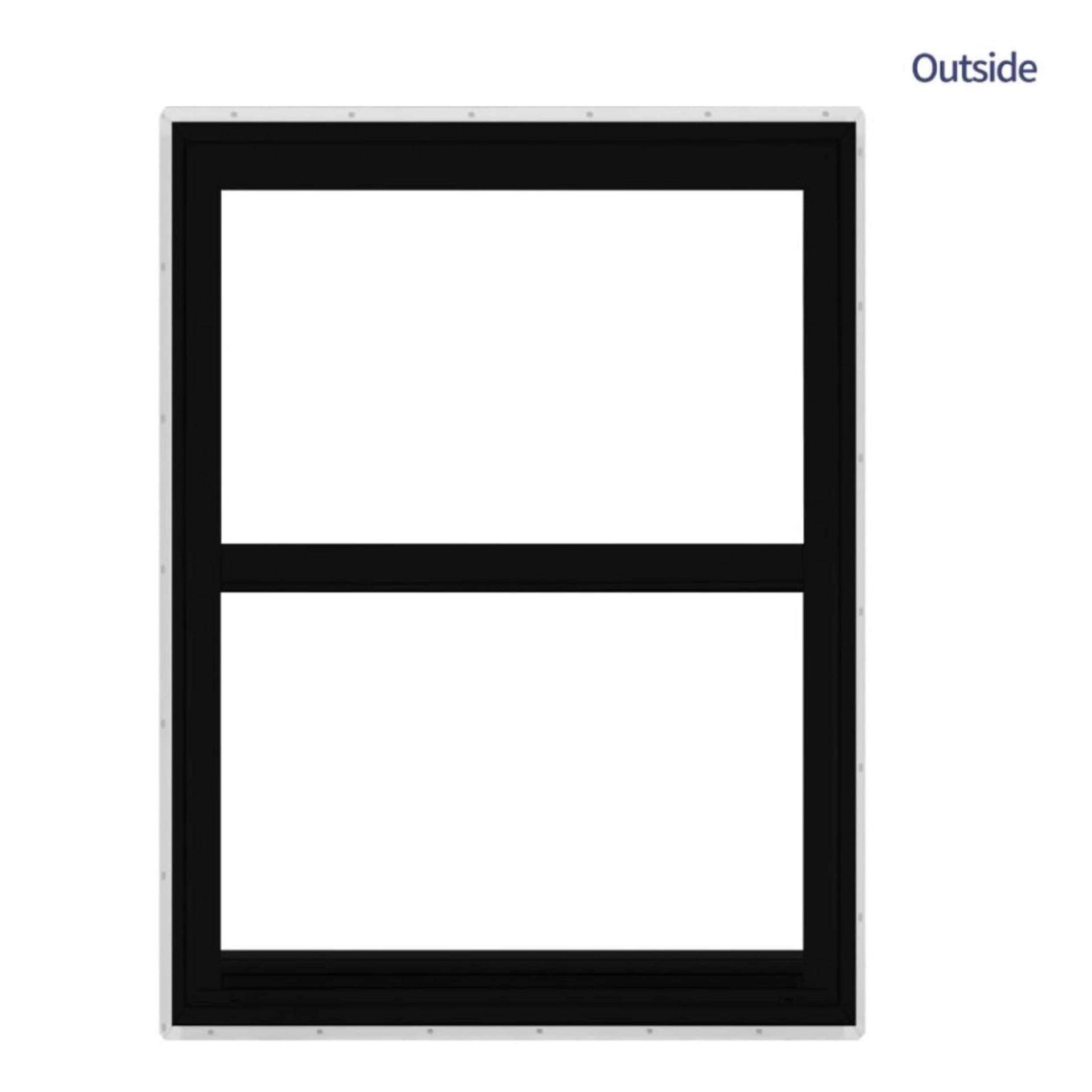 slide 5 of 6, RELIABILT Series 28100 35-1/2-in x 47-1/2-in Black Exterior Vinyl New Construction Single Hung Window Low-E argon Double Pane Glass (Half Screen Included), 1 ct