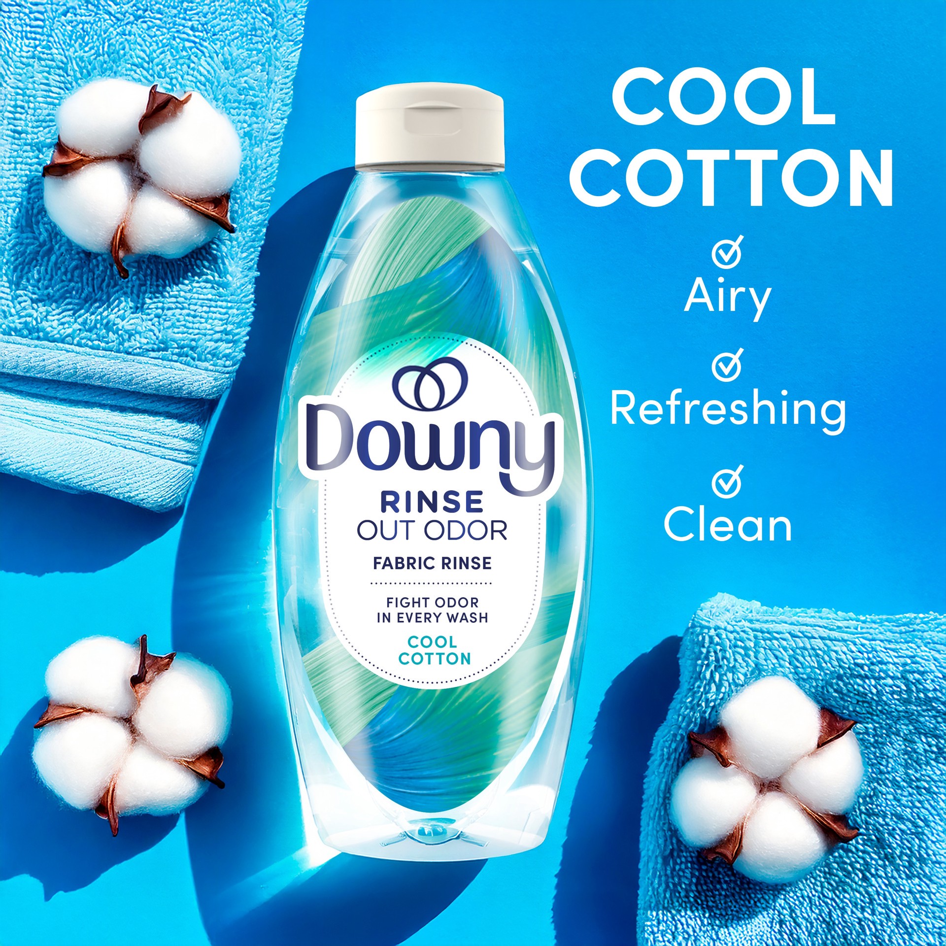 slide 3 of 6, Downy Rinse Out Odor 62 -fl oz Cool Cotton Fabric Deodorizer, 1 ct