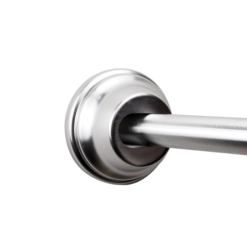 slide 2 of 6, allen + roth 44-in to 72-in Brushed Nickel Fixed or tension Single curve Adjustable Shower Curtain Rod, 1 ct