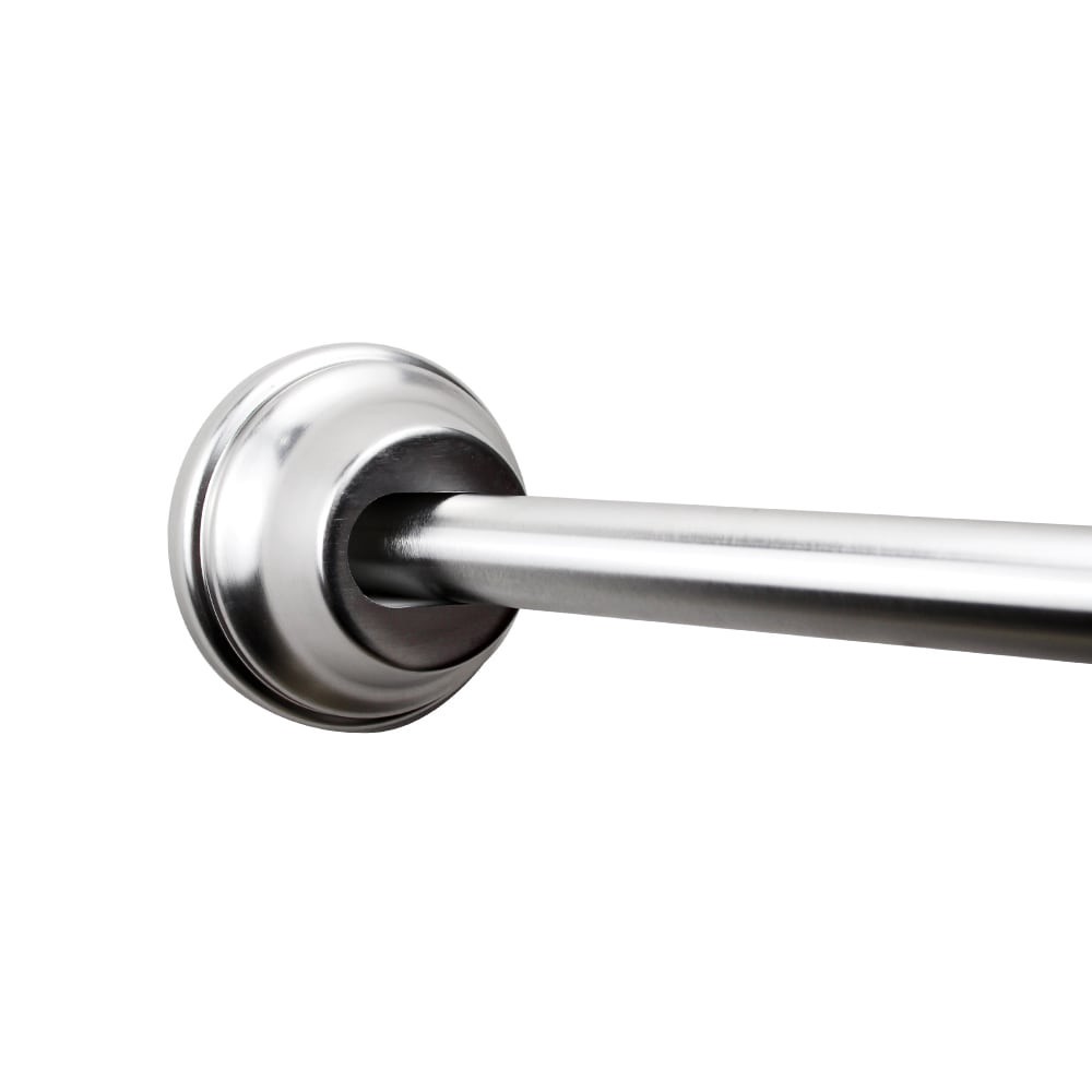 slide 1 of 6, allen + roth 44-in to 72-in Brushed Nickel Fixed or tension Single curve Adjustable Shower Curtain Rod, 1 ct