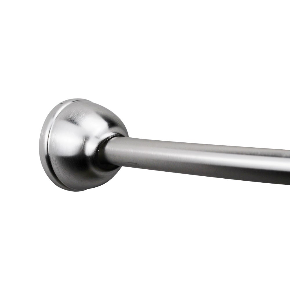slide 1 of 6, allen + roth 44-in to 72-in Brushed Nickel Fixed Single curve Adjustable Shower Curtain Rod, 1 ct