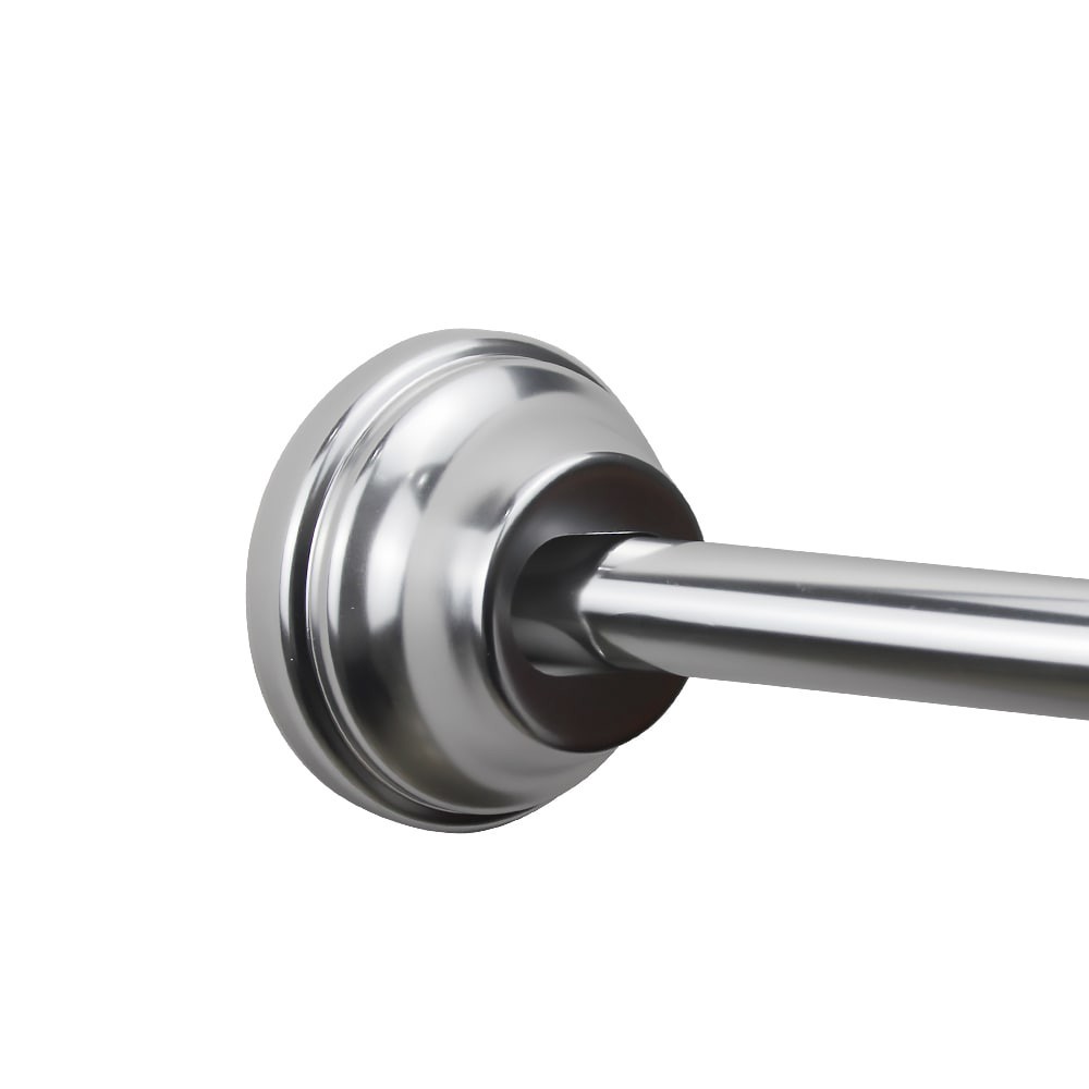 slide 2 of 6, allen + roth SHLSNC01 44-in to 72-in Chrome Fixed or tension Single curve Adjustable Shower Curtain Rod, 1 ct