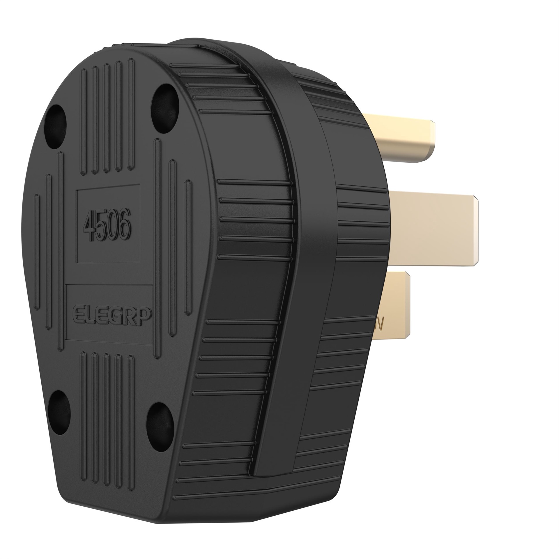 slide 1 of 2, Utilitech 50-Amp 125/250-Volt NEMA 14-50p 4-wire Grounding Heavy-duty Straight Plug, Black, 1 ct