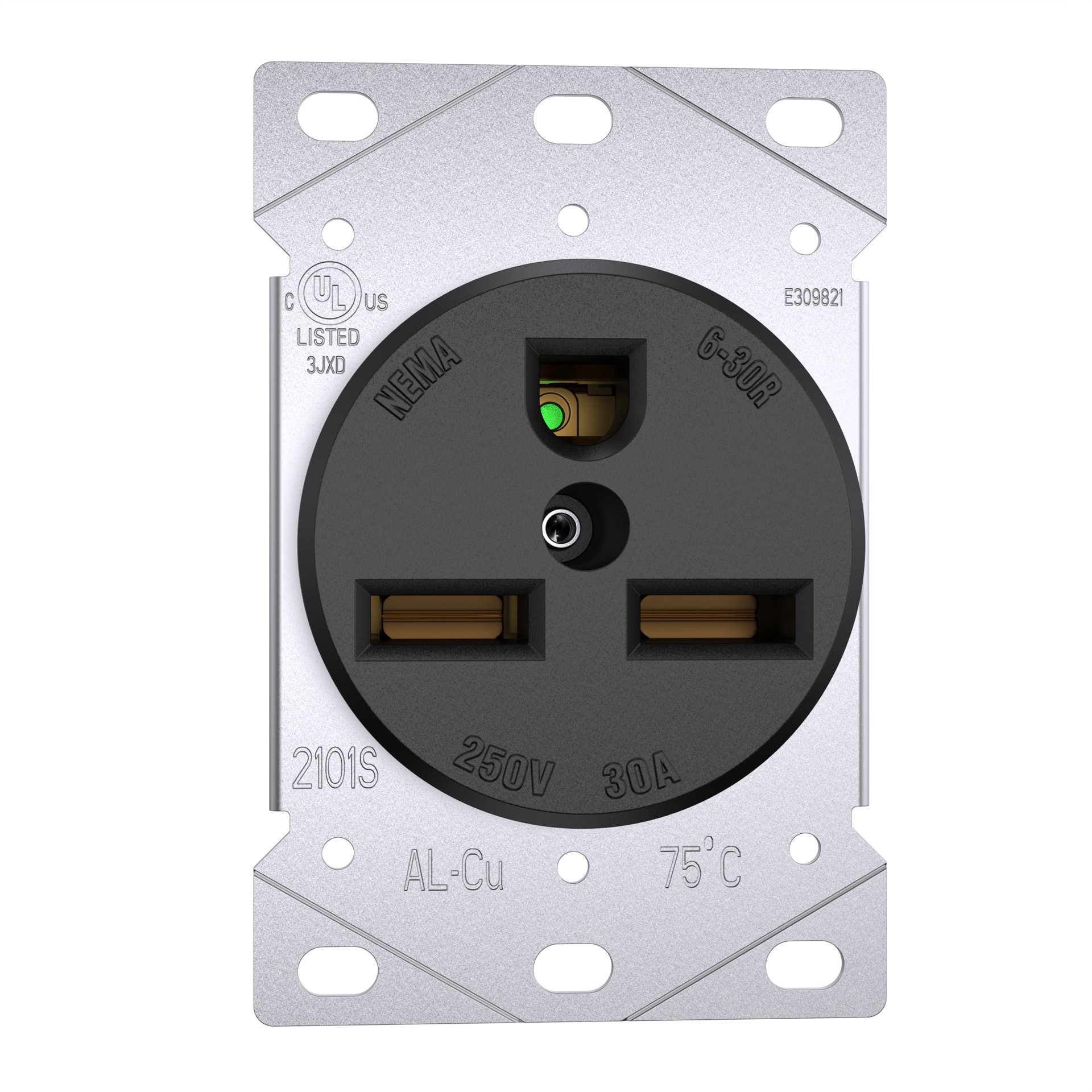 slide 1 of 3, Utilitech 30 -Amp 250-volt Industrial Round Dryer power outlet , Black, 1 ct