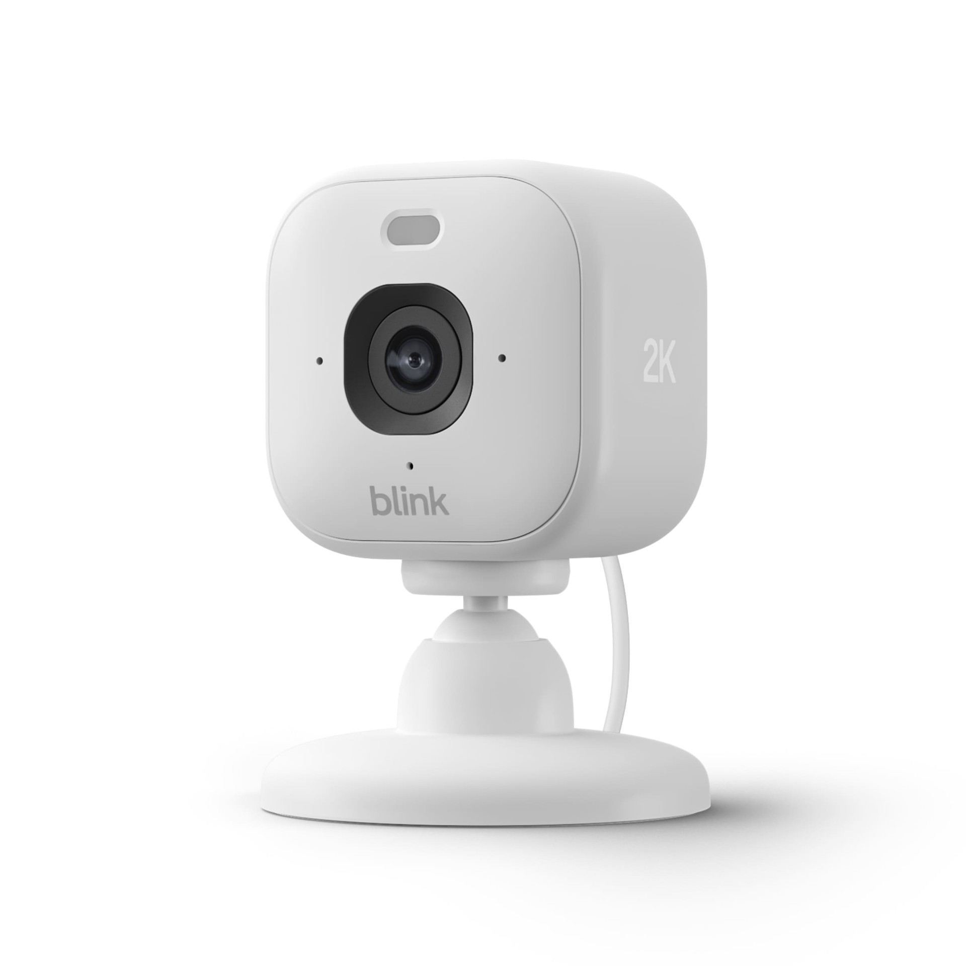 slide 1 of 6, Blink Mini 2K+ (newest model) - Plug-in Home & Pet Security Camera with 2K video resolution, color night vision, enhanced audio, motion detection - 1 camera (White), 1 ct