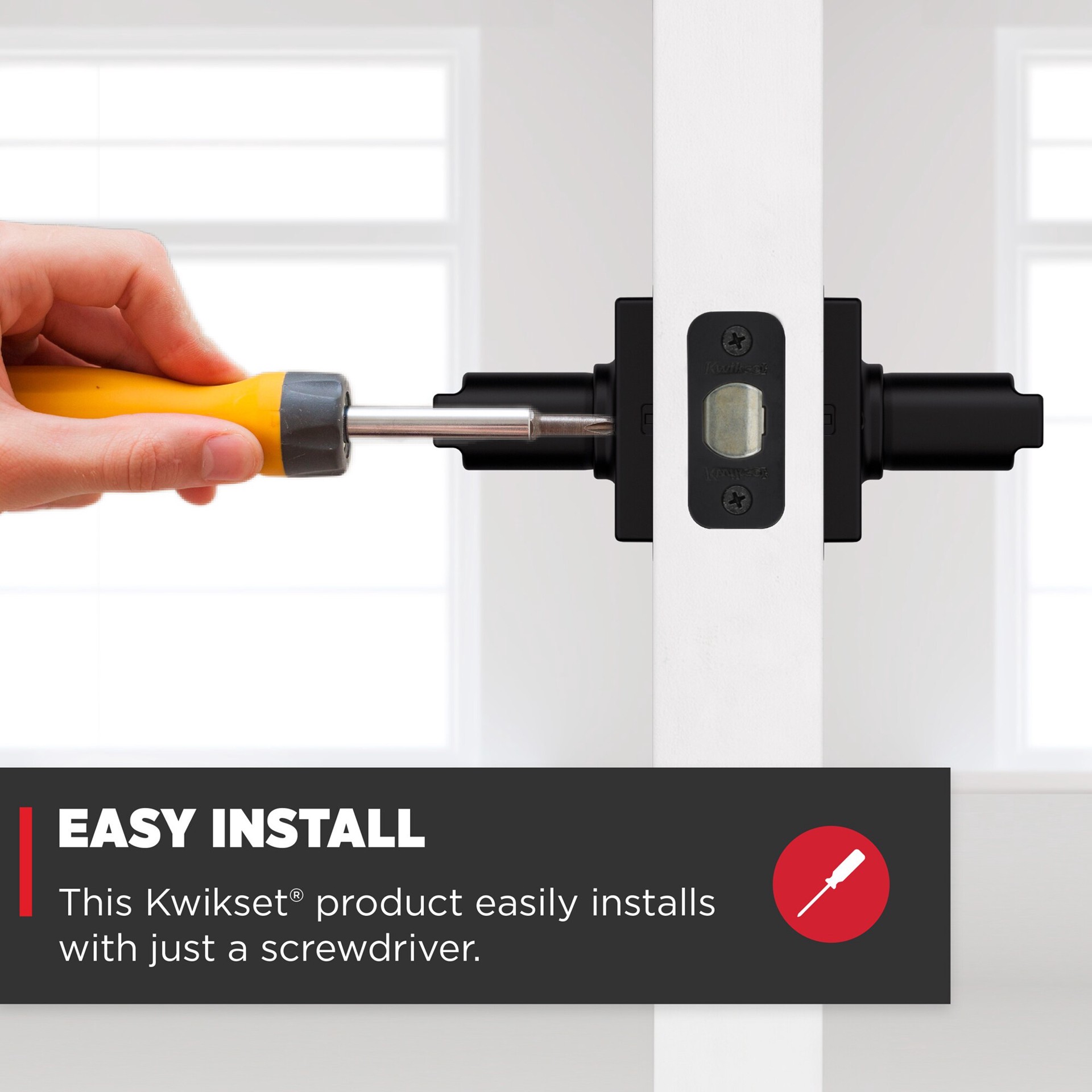 slide 6 of 6, Kwikset Casey Matte Black Interior Hall/Closet Passage Door Handle 4 -Pack, 1 ct