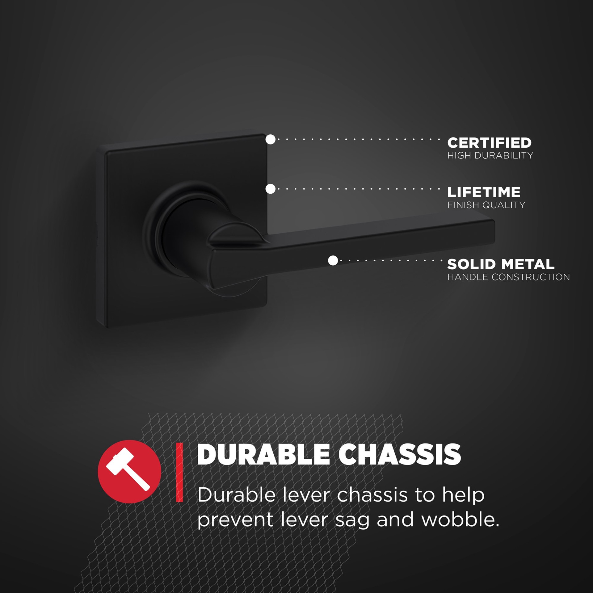 slide 4 of 6, Kwikset Casey Matte Black Interior Hall/Closet Passage Door Handle 4 -Pack, 1 ct