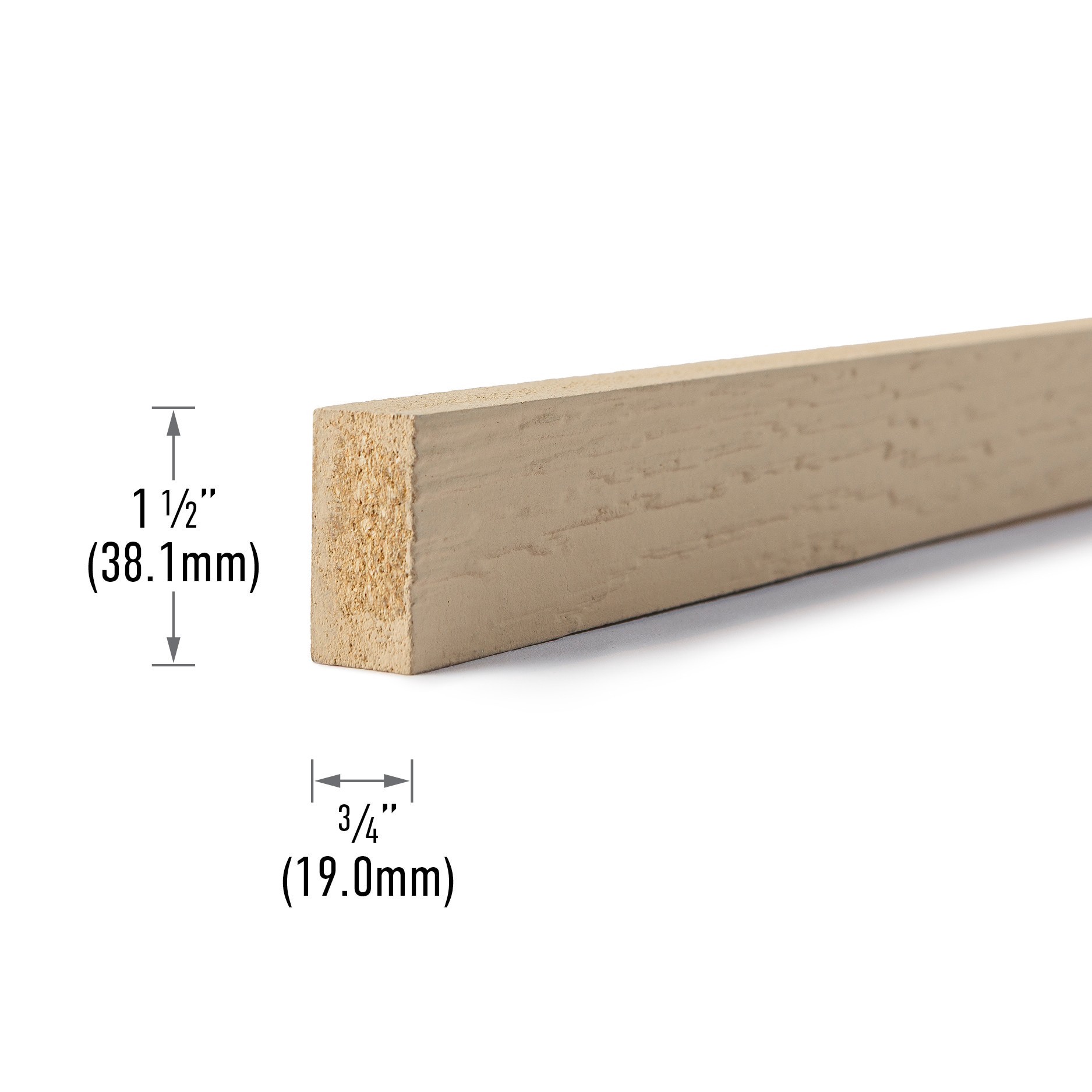 slide 4 of 4, Metrie 1-in x 2-in x 12-ft Primed S4S Exterior trim Board, 1 ct