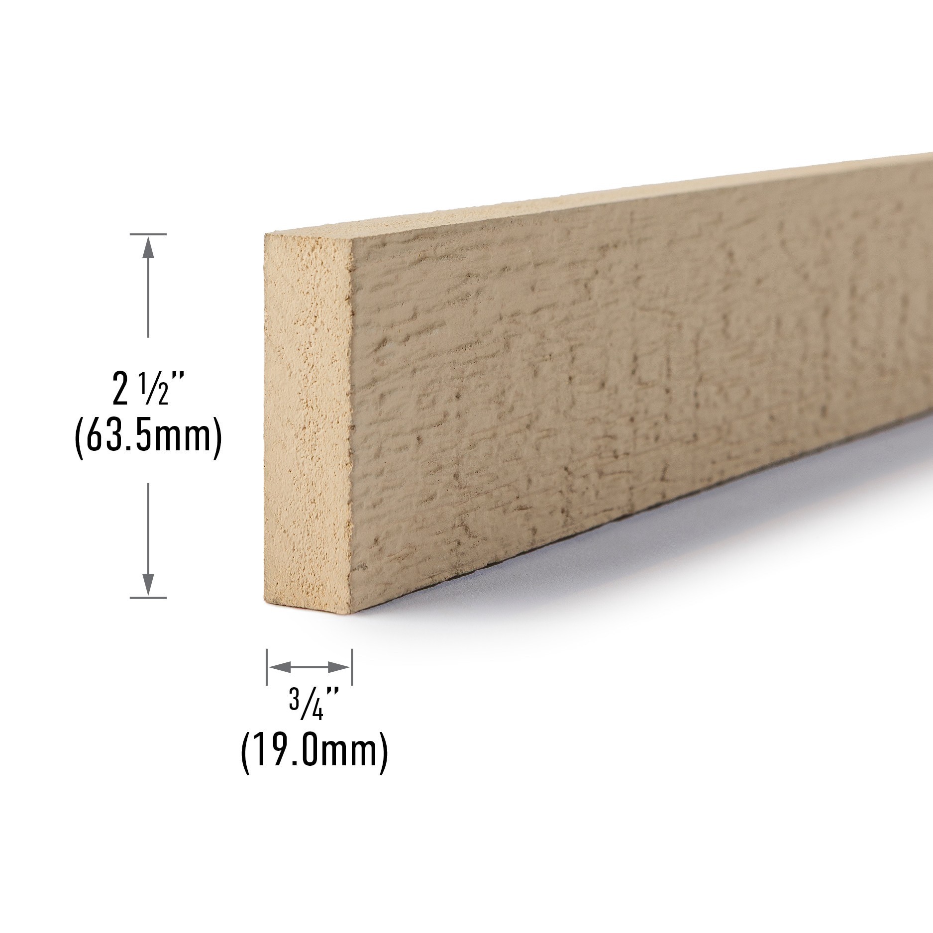 slide 4 of 4, Metrie 1-in x 3-in x 12-ft Primed S4S Exterior trim Board, 1 ct