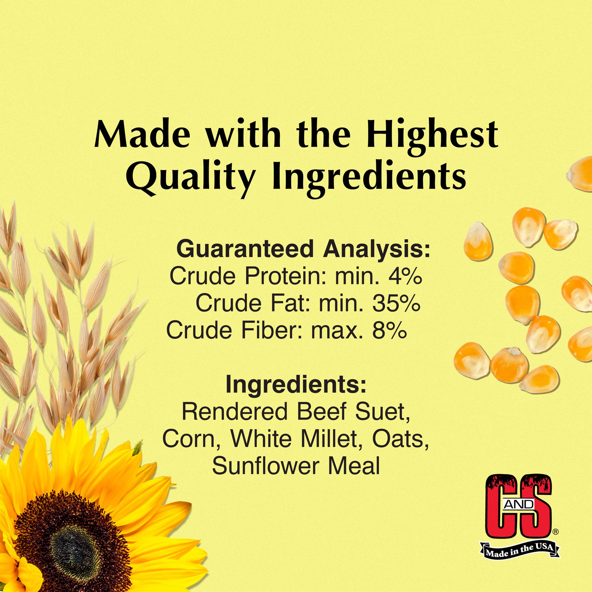 slide 3 of 6, C&S Hi Energy Suet Cakes for Wild Birds, Value 8pk (blend) Suet 6 Pound(s), 1 ct