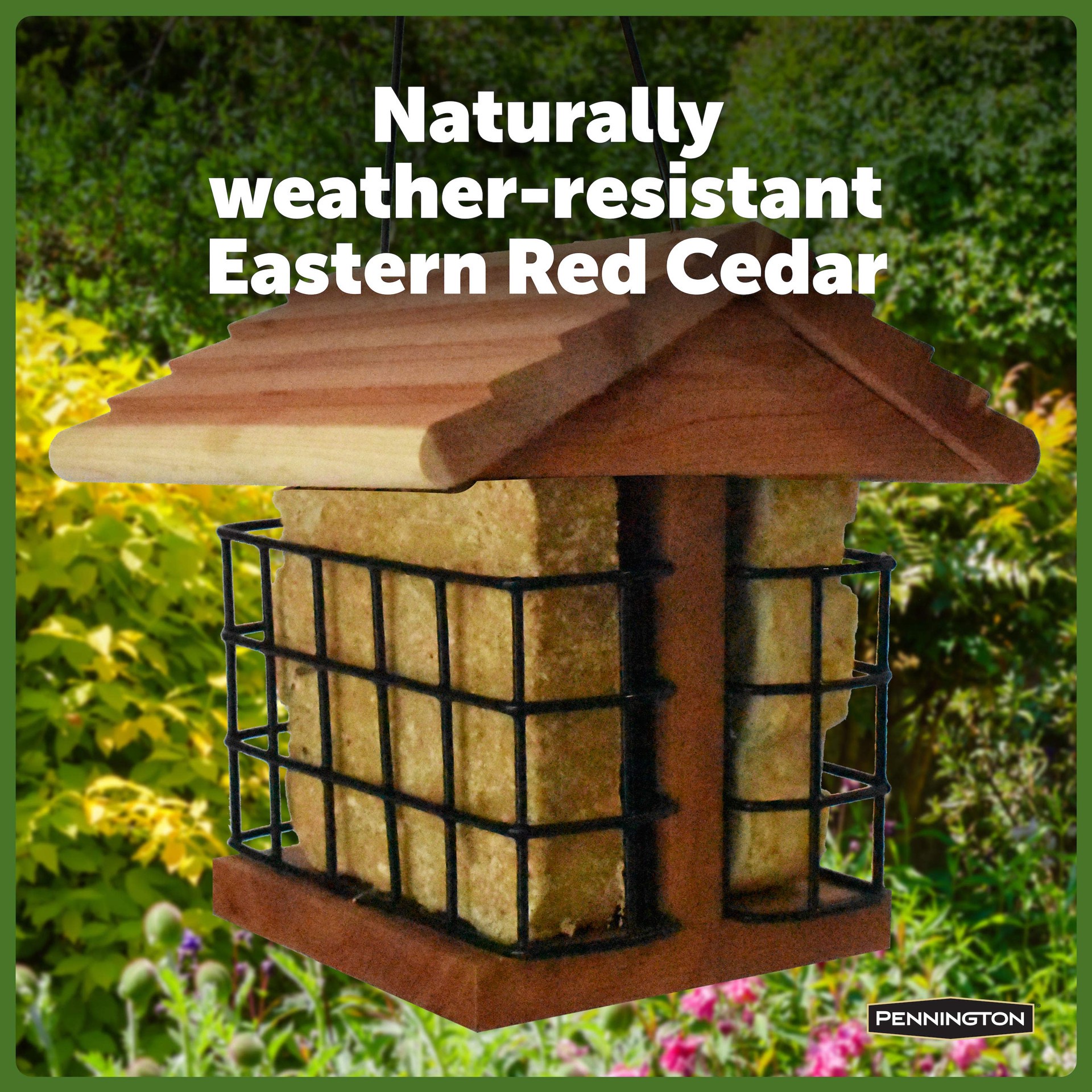 slide 3 of 6, Pennington CEDAR DOUBLE SUET FEEDER Wood Hanging Suet Suet feeder - 2-lb 2-cake Capacity, 1 ct