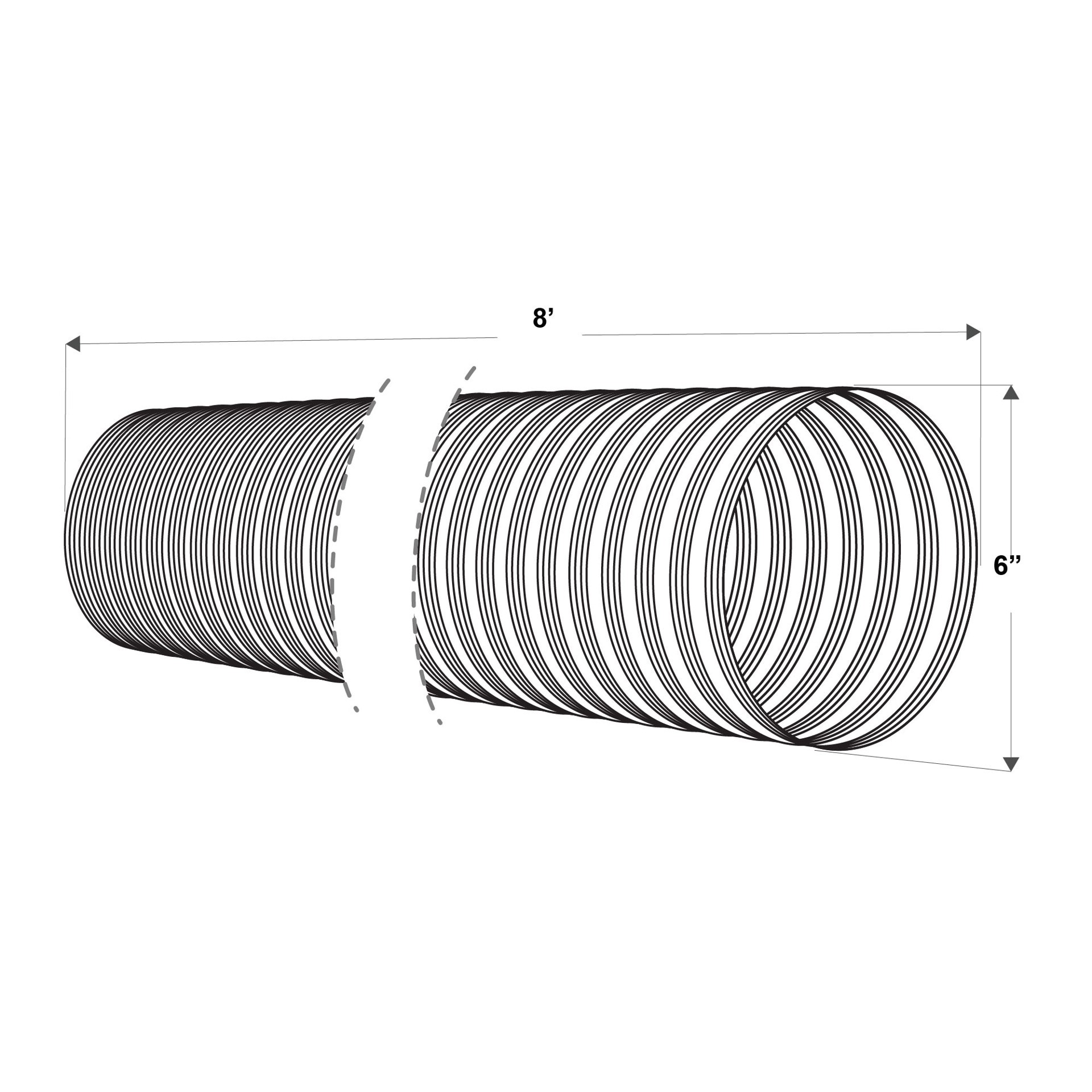 slide 6 of 6, IMPERIAL 6.0-in x 8.0-ft Aluminum Semi-rigid Duct, 1 ct