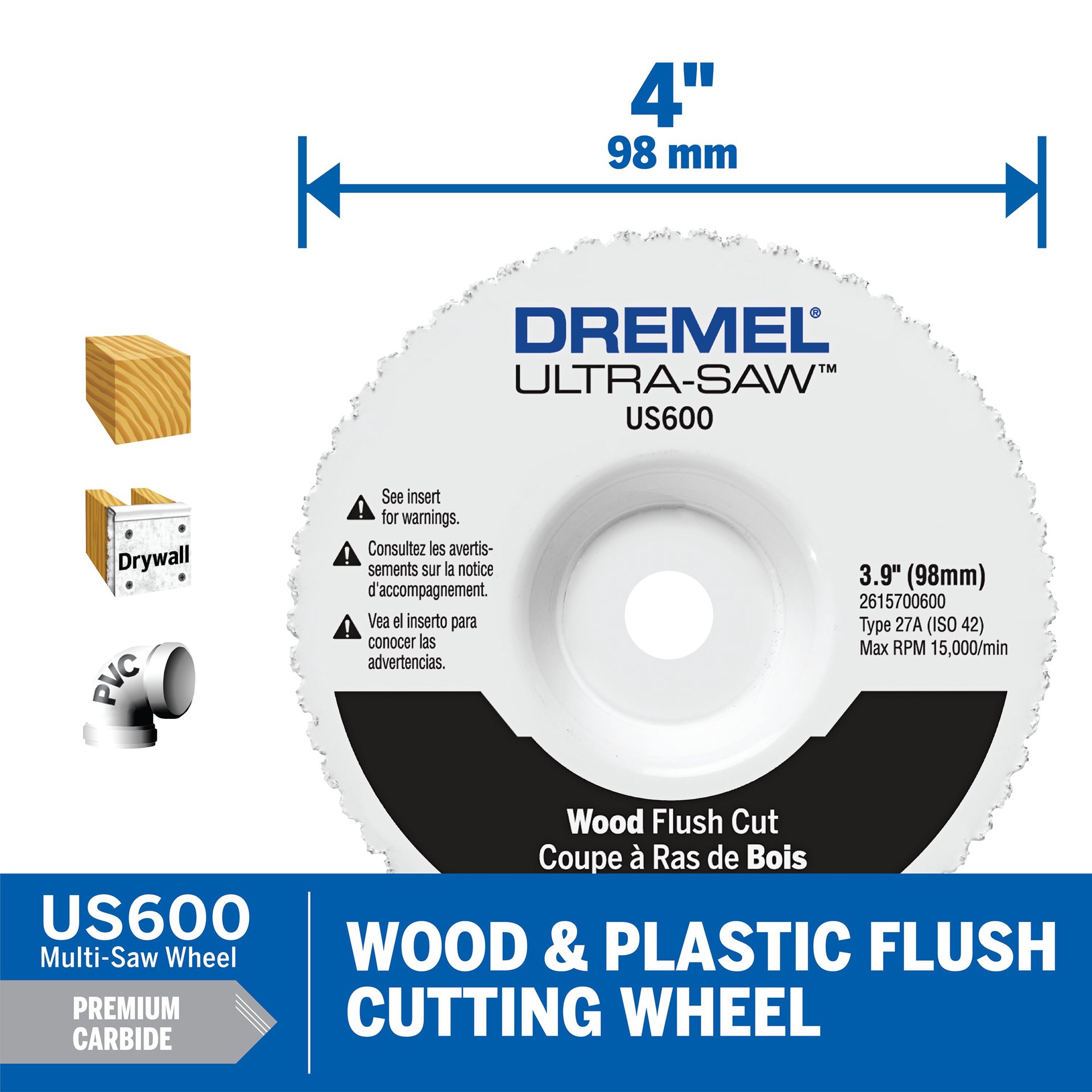 slide 2 of 6, Dremel US600 4-in Carbide Circular saw blade Individual, 1 ct