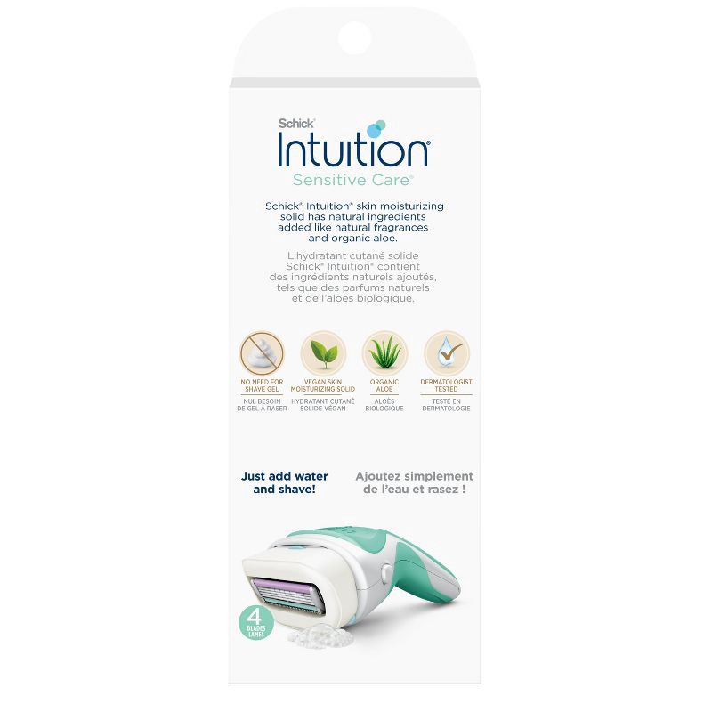 slide 2 of 7, Schick Intuition Sensitive Care Women's Razor - 1 Razor Handle and 2 Refills, 1 ct