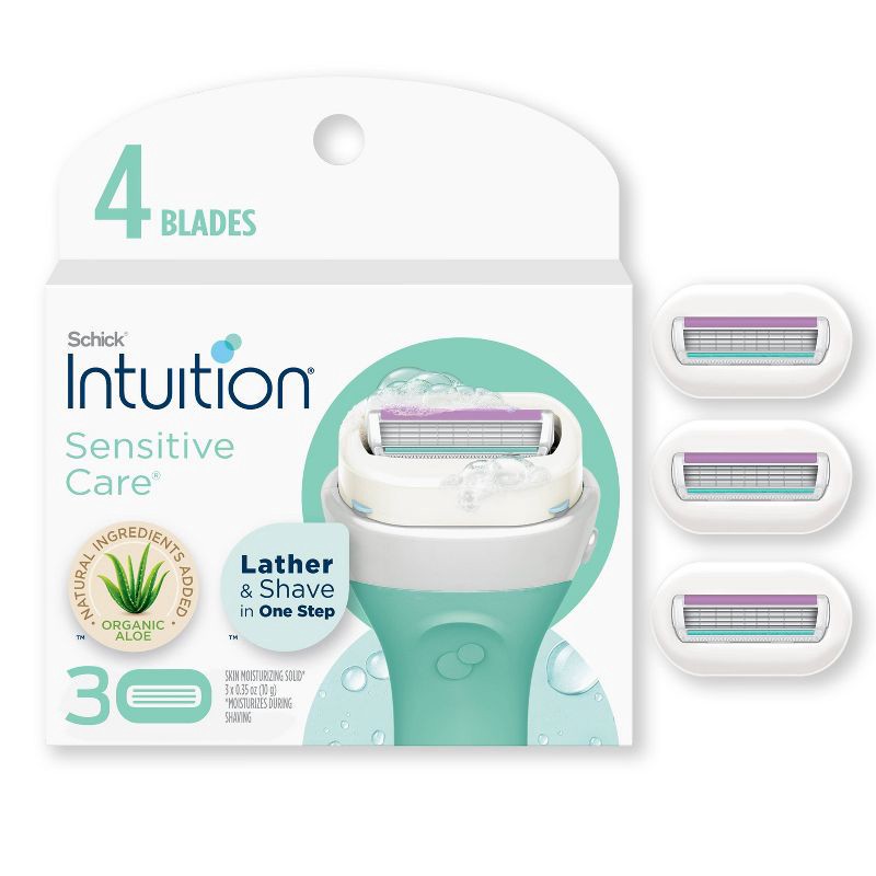 slide 1 of 7, Schick Intuition Sensitive Care Womens Razor Blade Refills 3 ct, 3 ct